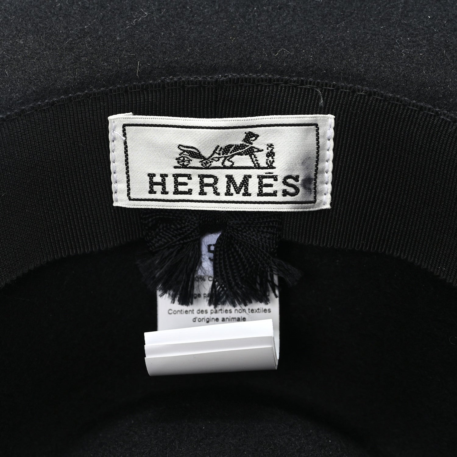 Rabbit Felt Calfskin Hat 59 Black