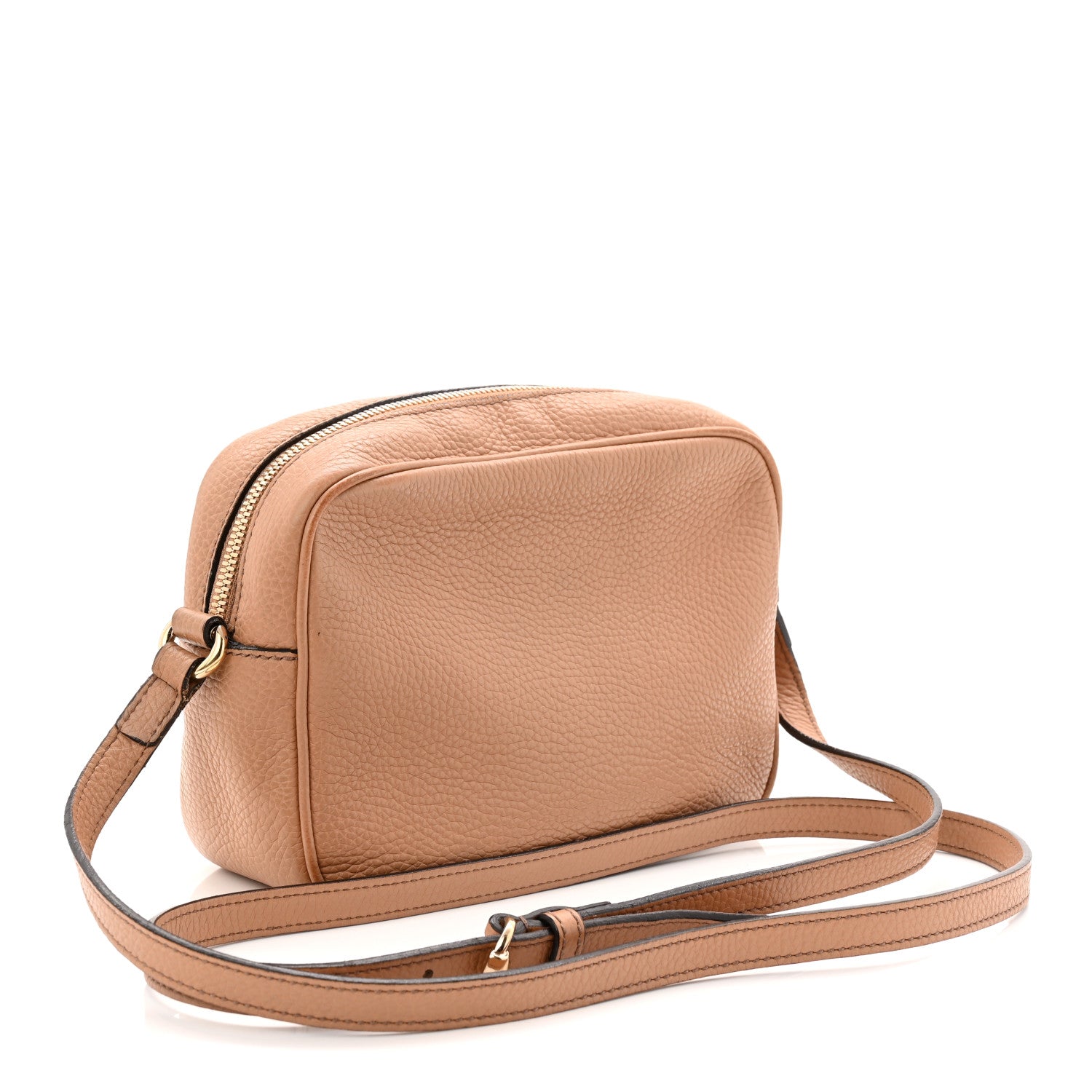 Pebbled Calfskin Small Soho Disco Bag Camelia