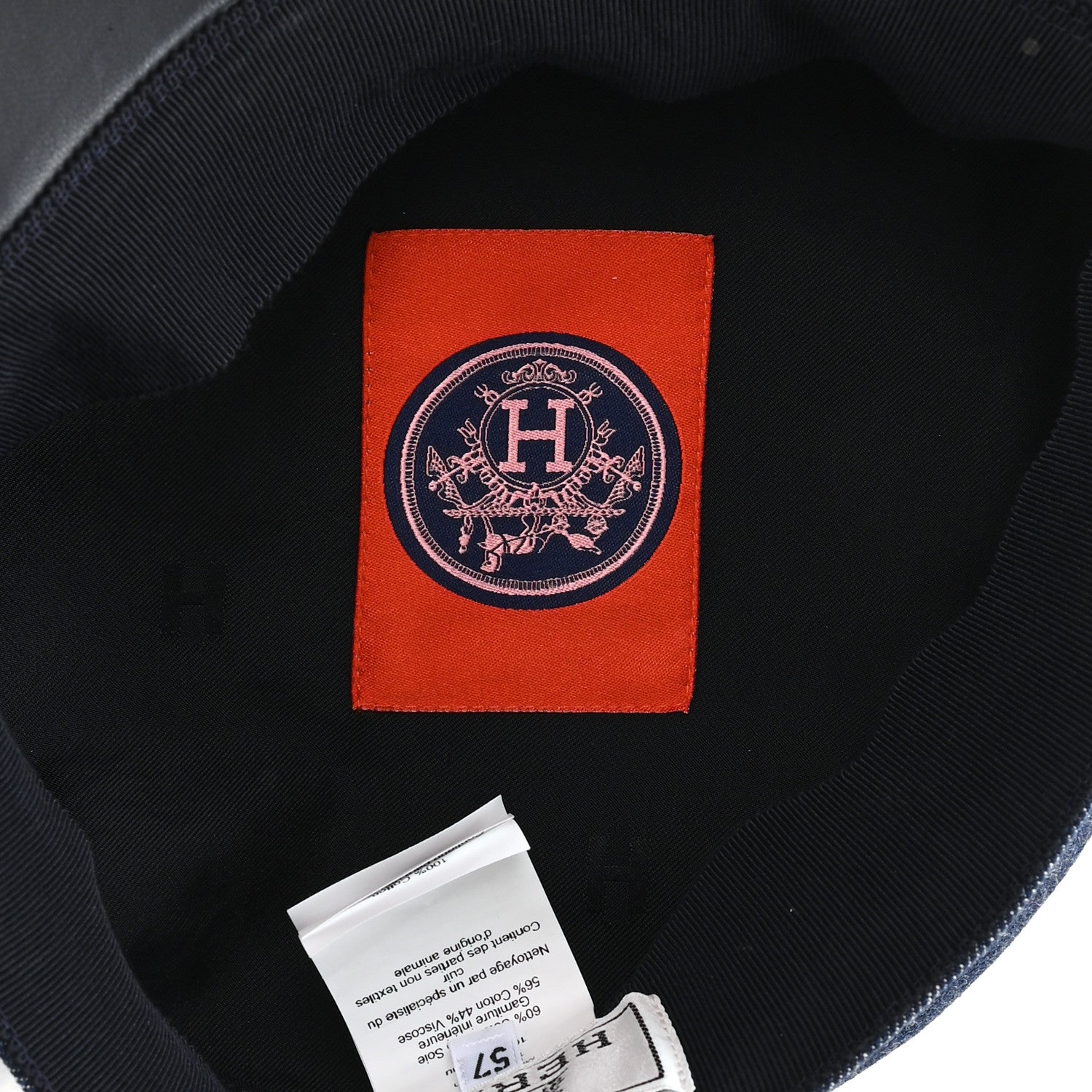 Denim Calfskin Cabourg Cap 57 Indigo