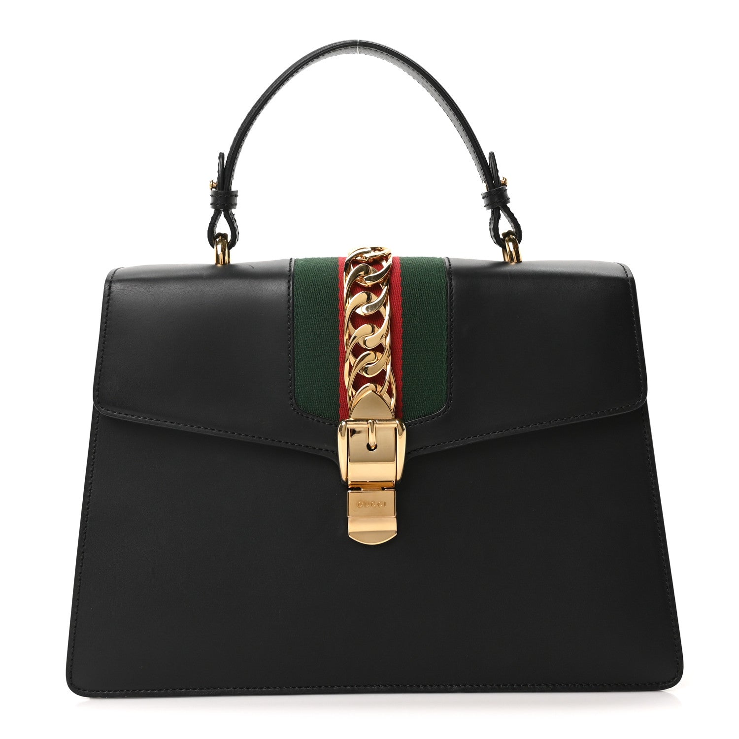 Calfskin Medium Sylvie Top Handle Bag Black