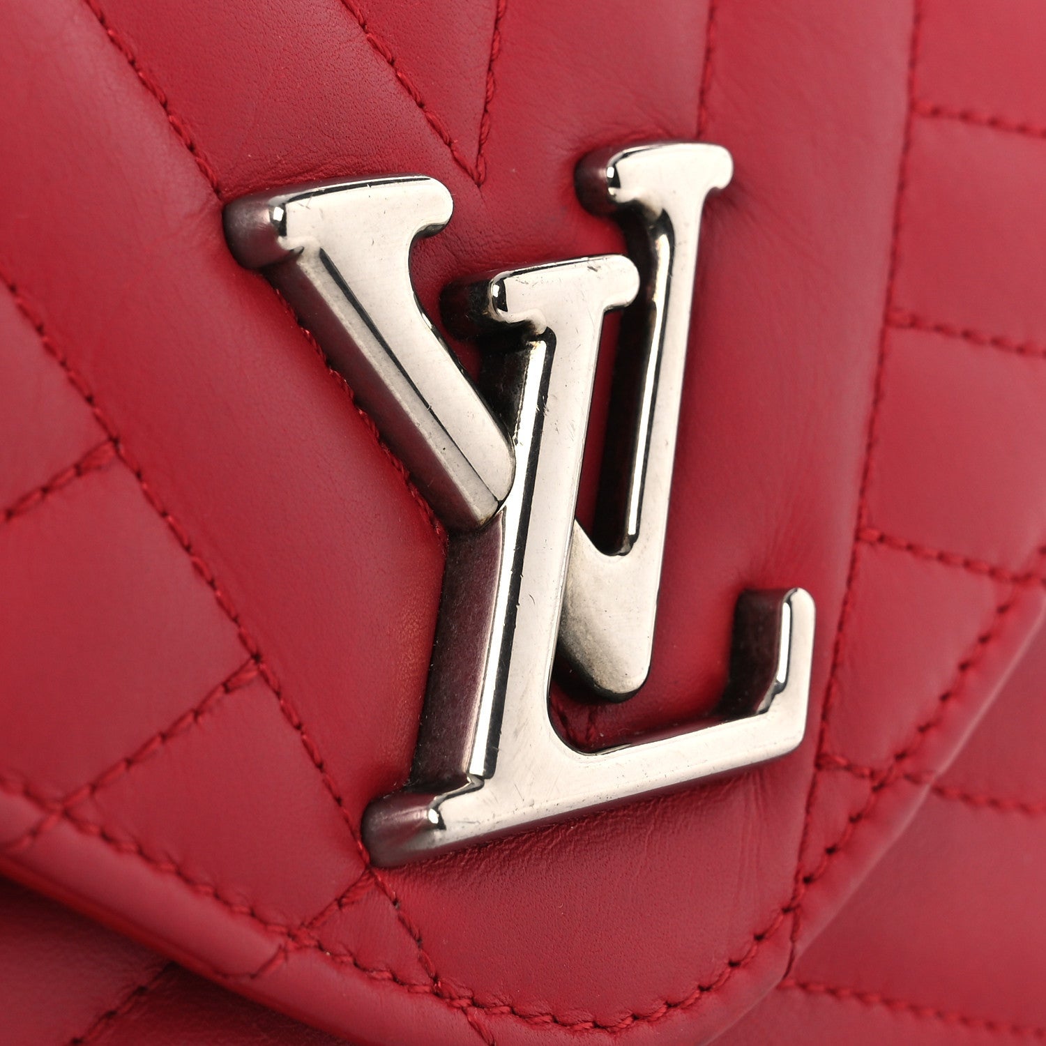 Calfskin New Wave Long Wallet Rouge