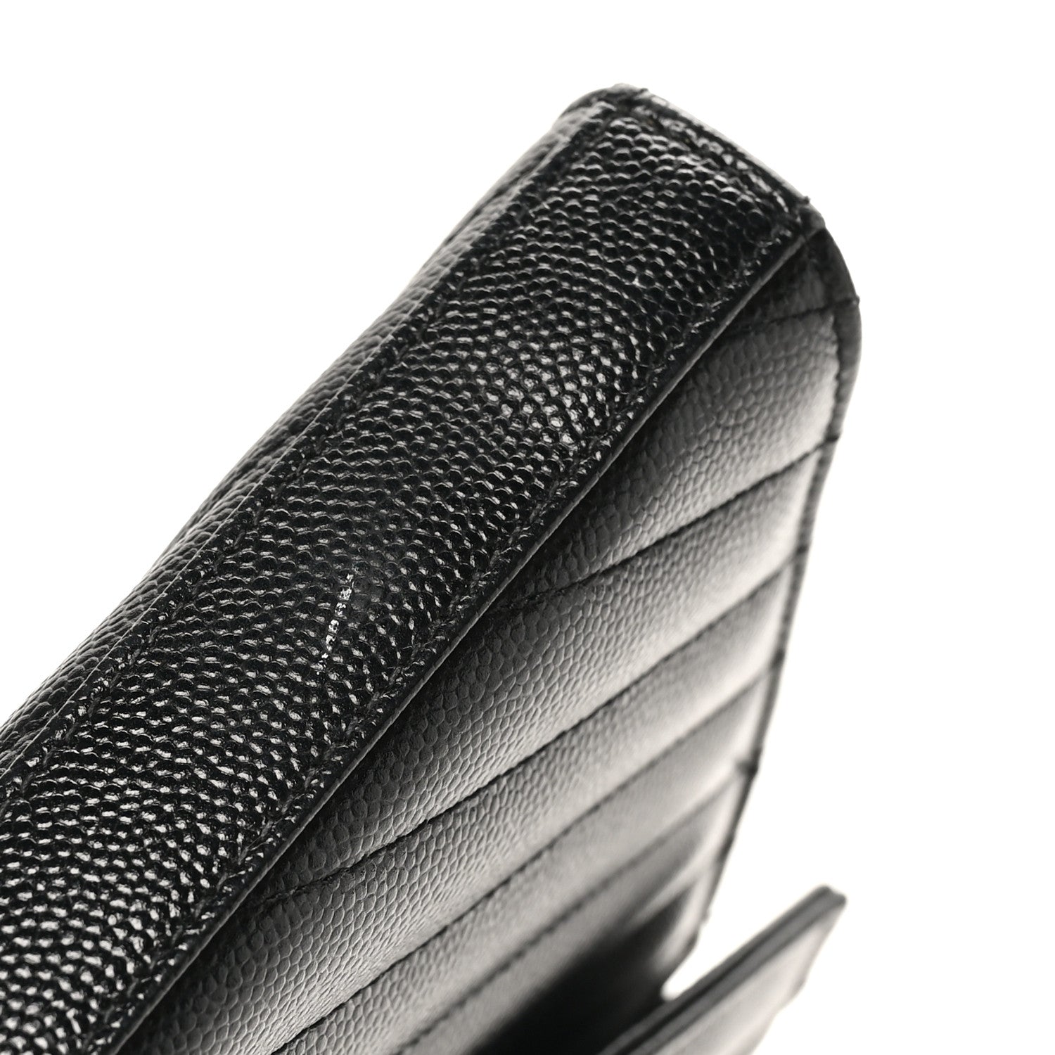 Grain De Poudre Matelasse Chevron Monogram Chain Wallet Black