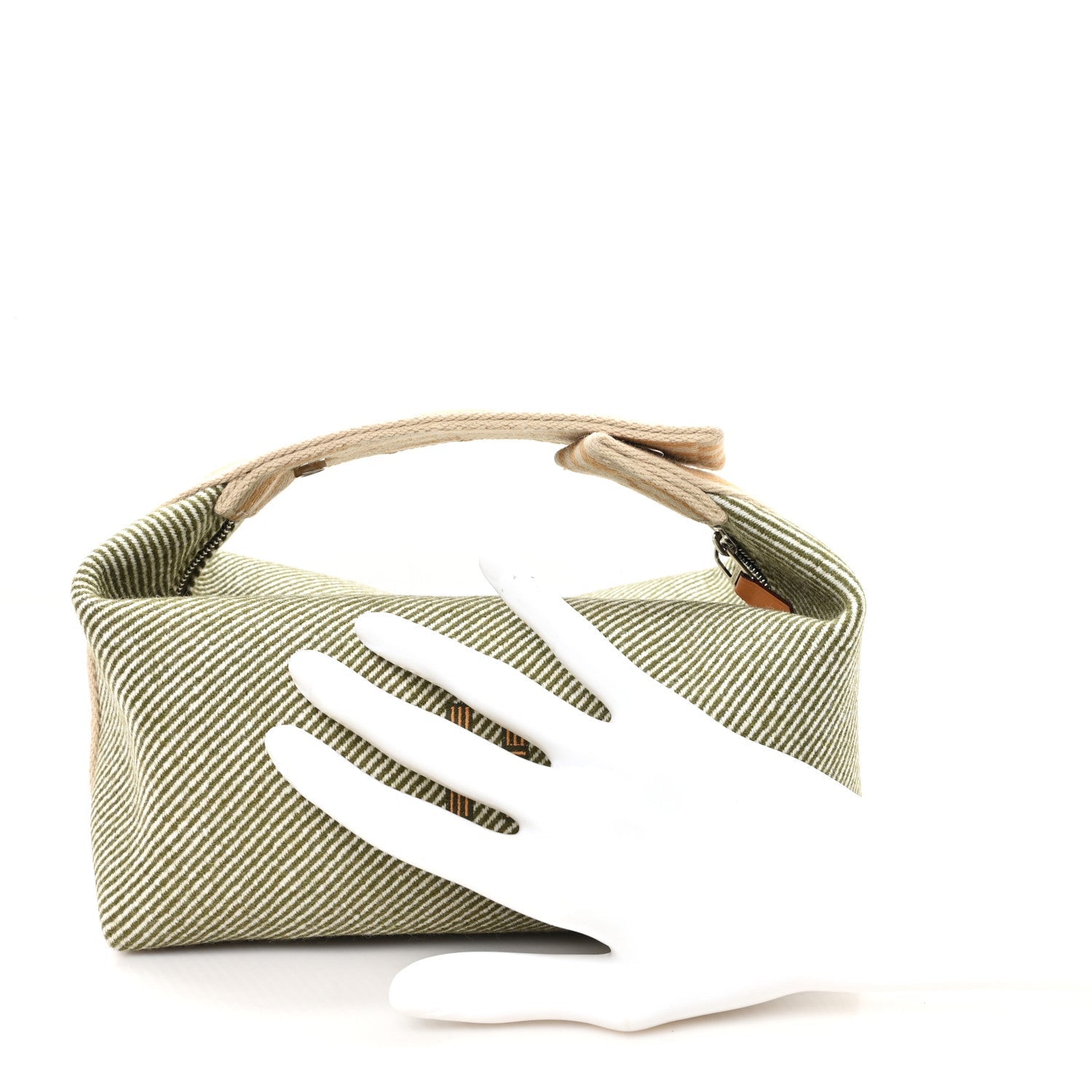 Wool Small Bride-A-Brac H Natte Pouch Vert Foret