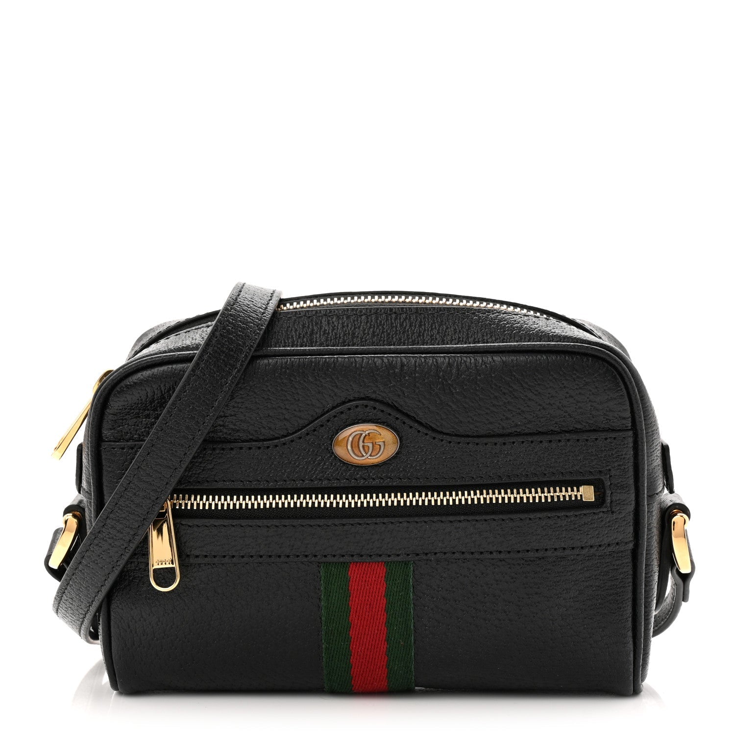 Calfskin Web Mini Ophidia Shoulder Bag Black
