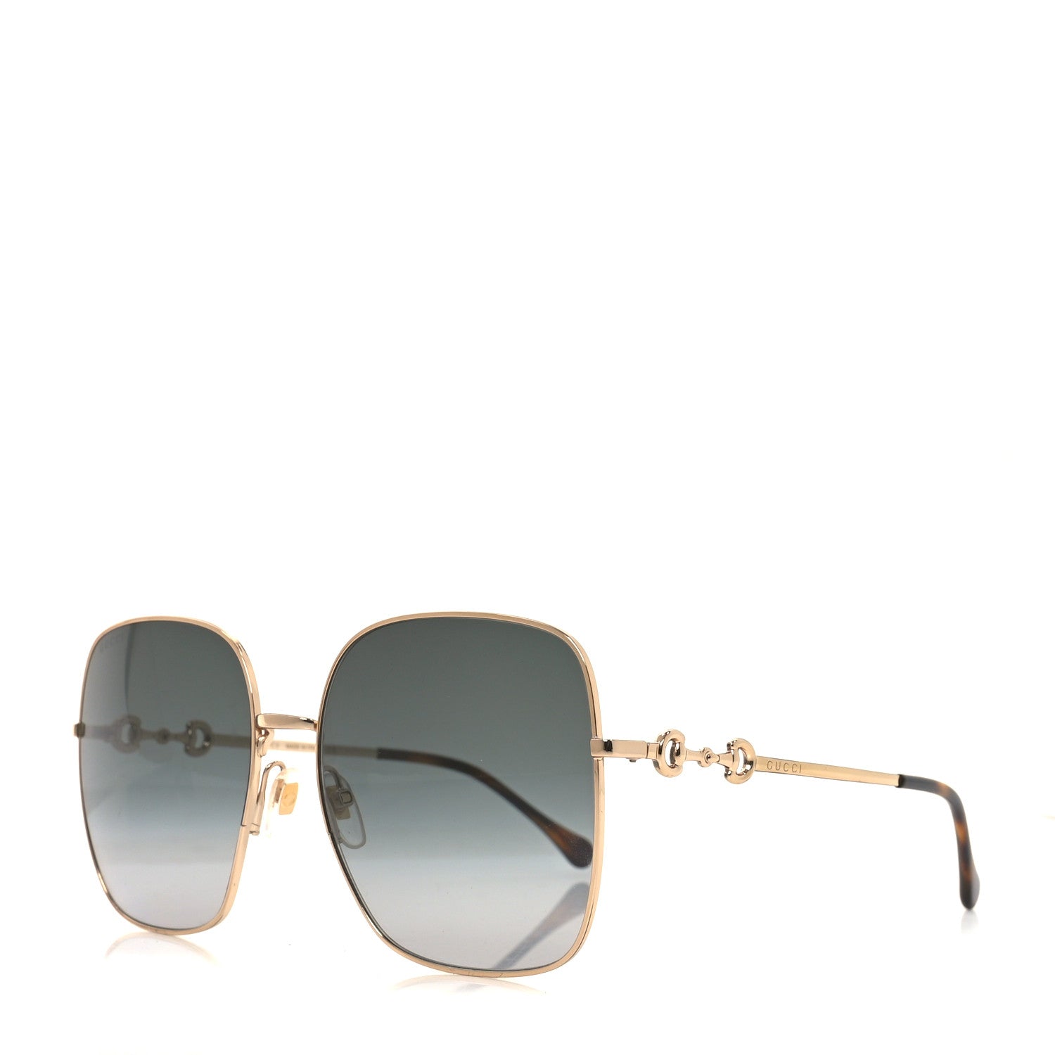Metal Horsebit Square Sunglasses GG0879S Gold