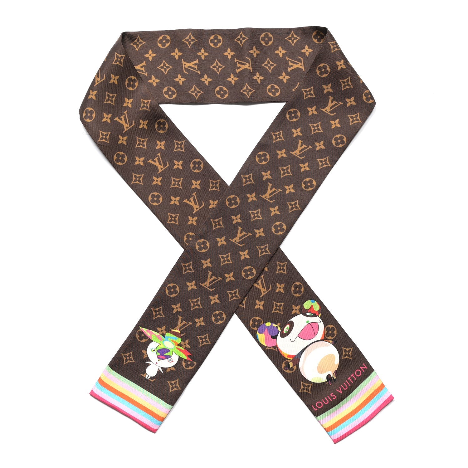 LV X TM Silk Monogram Superflat Character Bandeau Brown