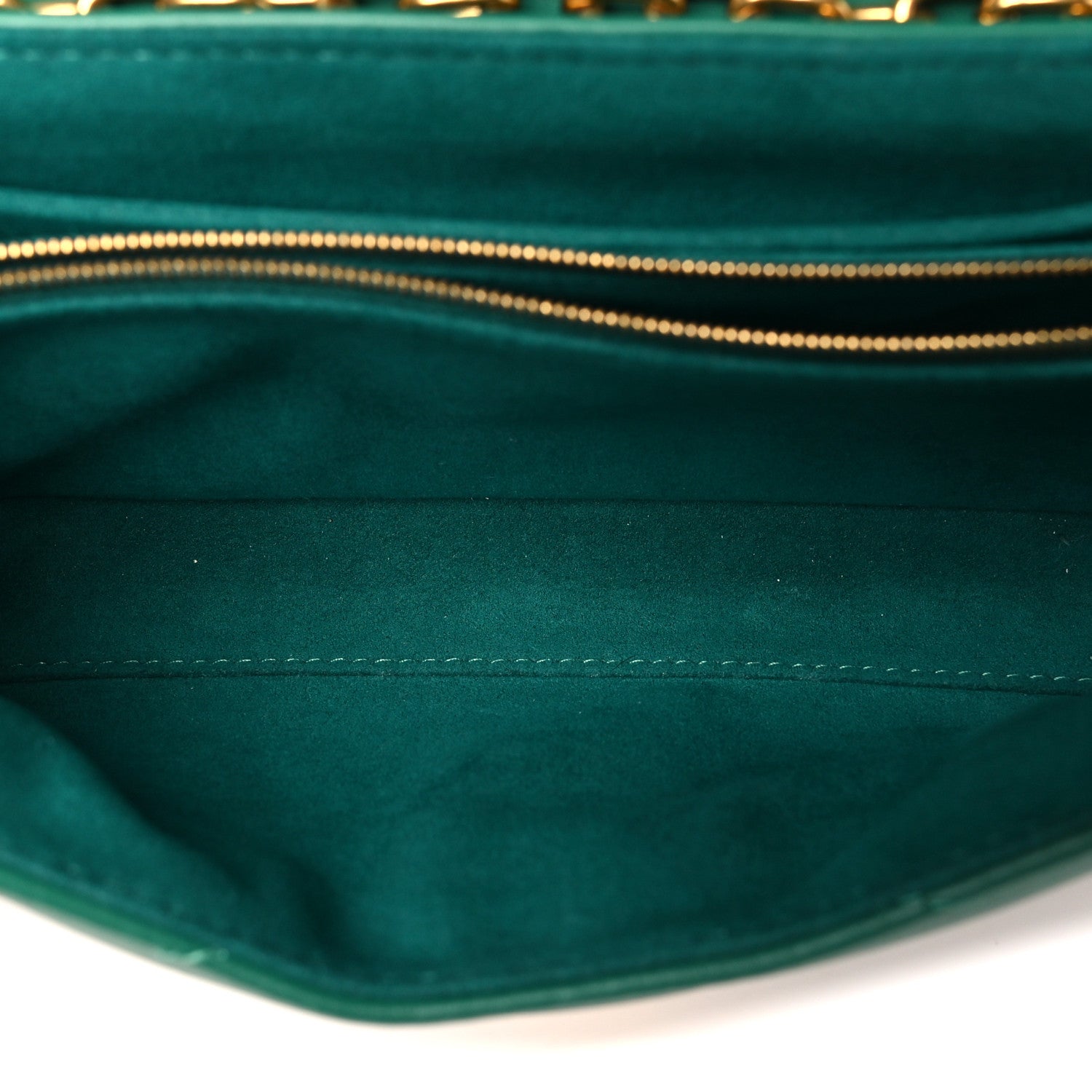 Calfskin New Wave Chain Bag MM NM Emerald