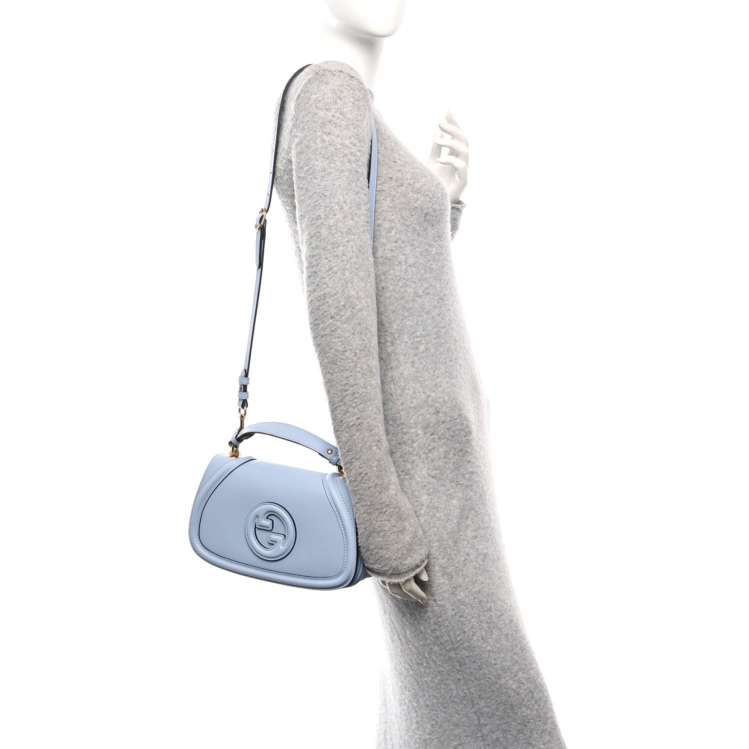 Roxy Calfskin Medium Blondie Top Handle Bag Cloudy Blue