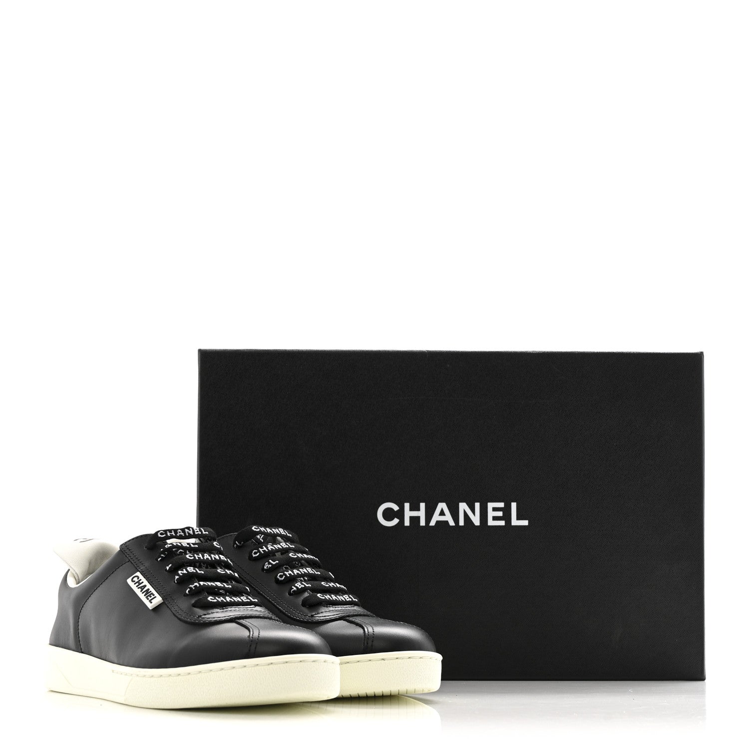 Calfskin CC Womens Sneakers 36 Black