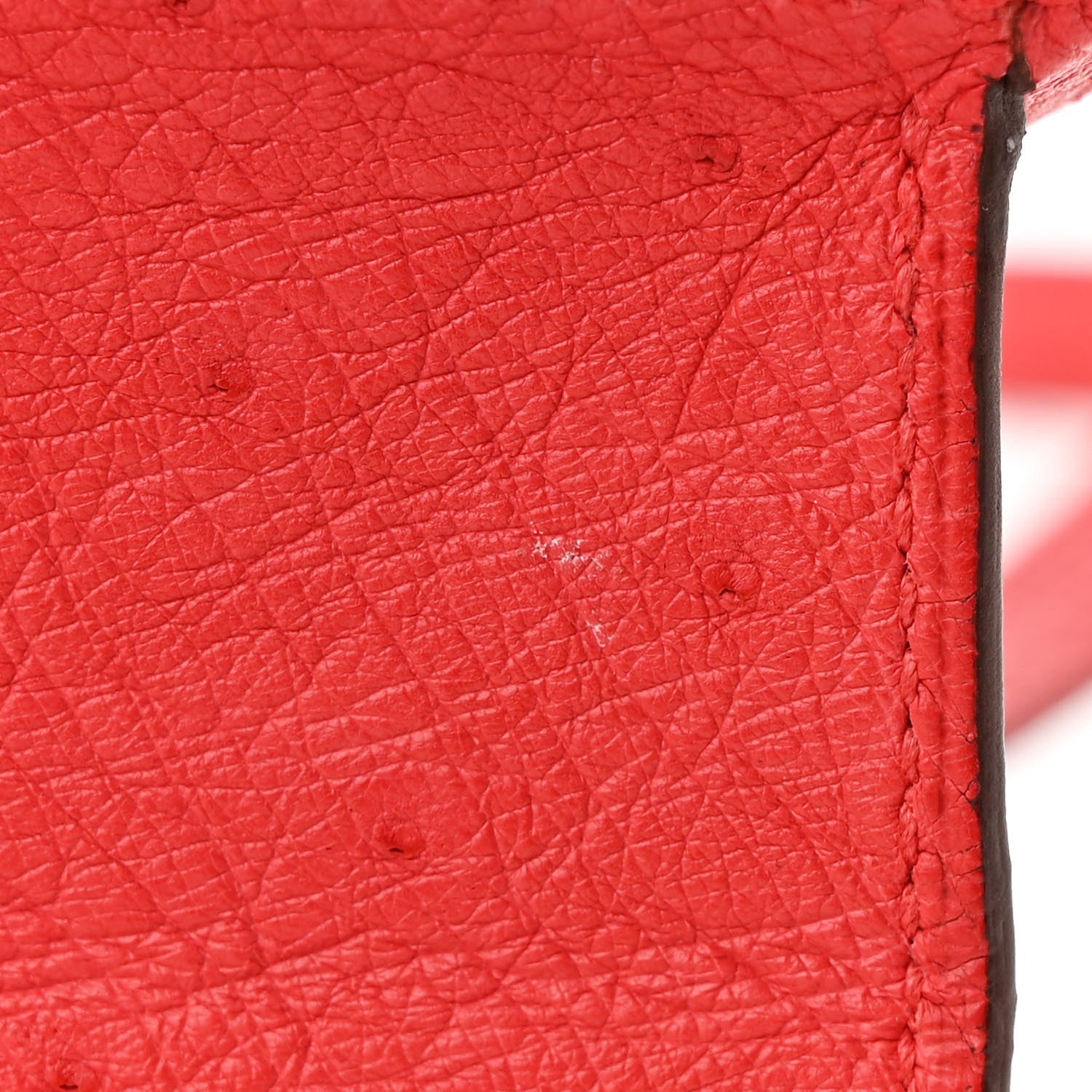 Ostrich Kelly Danse II Belt Bag Rouge Vif