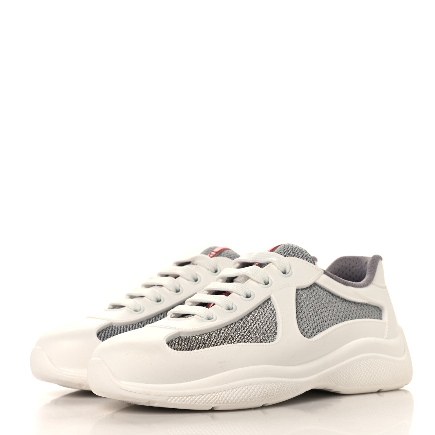 Soft Rubber Mesh Womens America's Cup Sneakers 35 White Argento