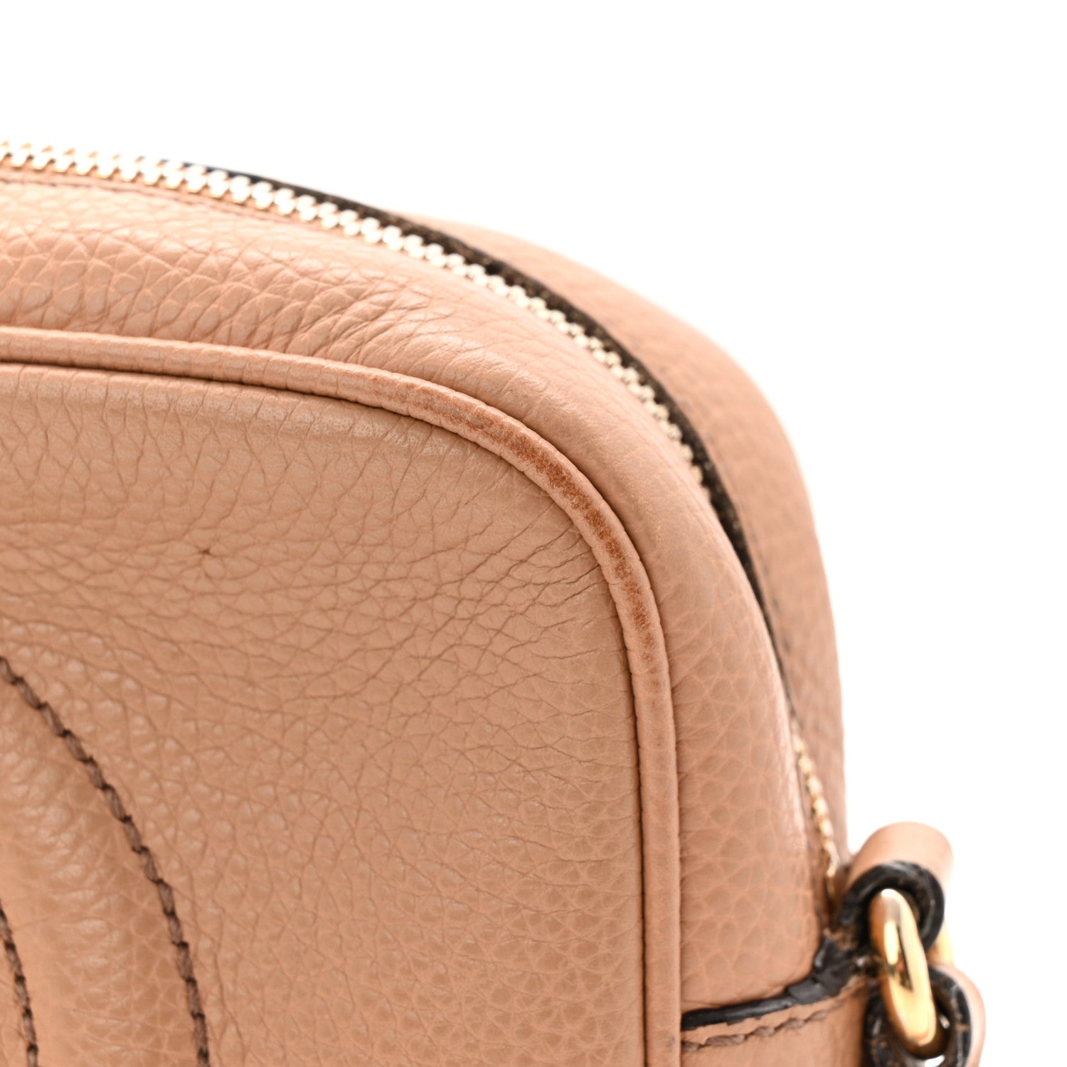 Pebbled Calfskin Small Soho Disco Bag Camelia