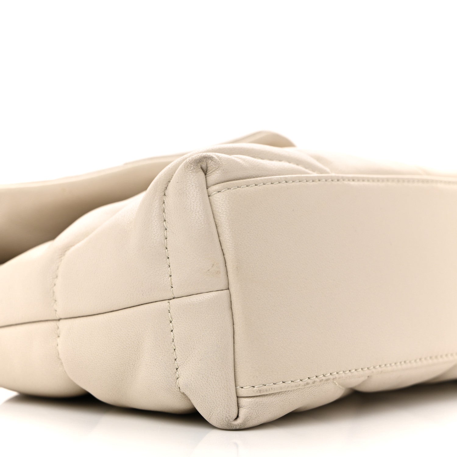 Lambskin Quilted Toy Loulou Puffer Monogram Chain Satchel Crema Soft