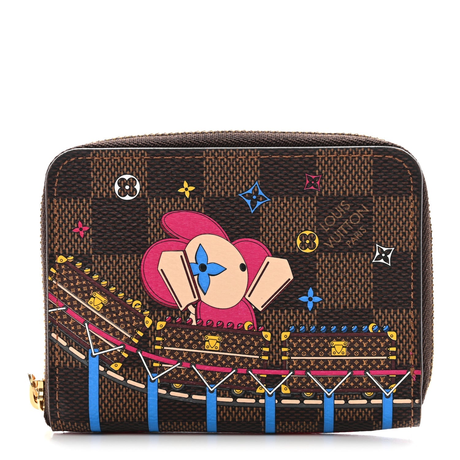 Damier Ebene 2020 Christmas Animation Roller Coaster Zippy Coin Purse Pivoine