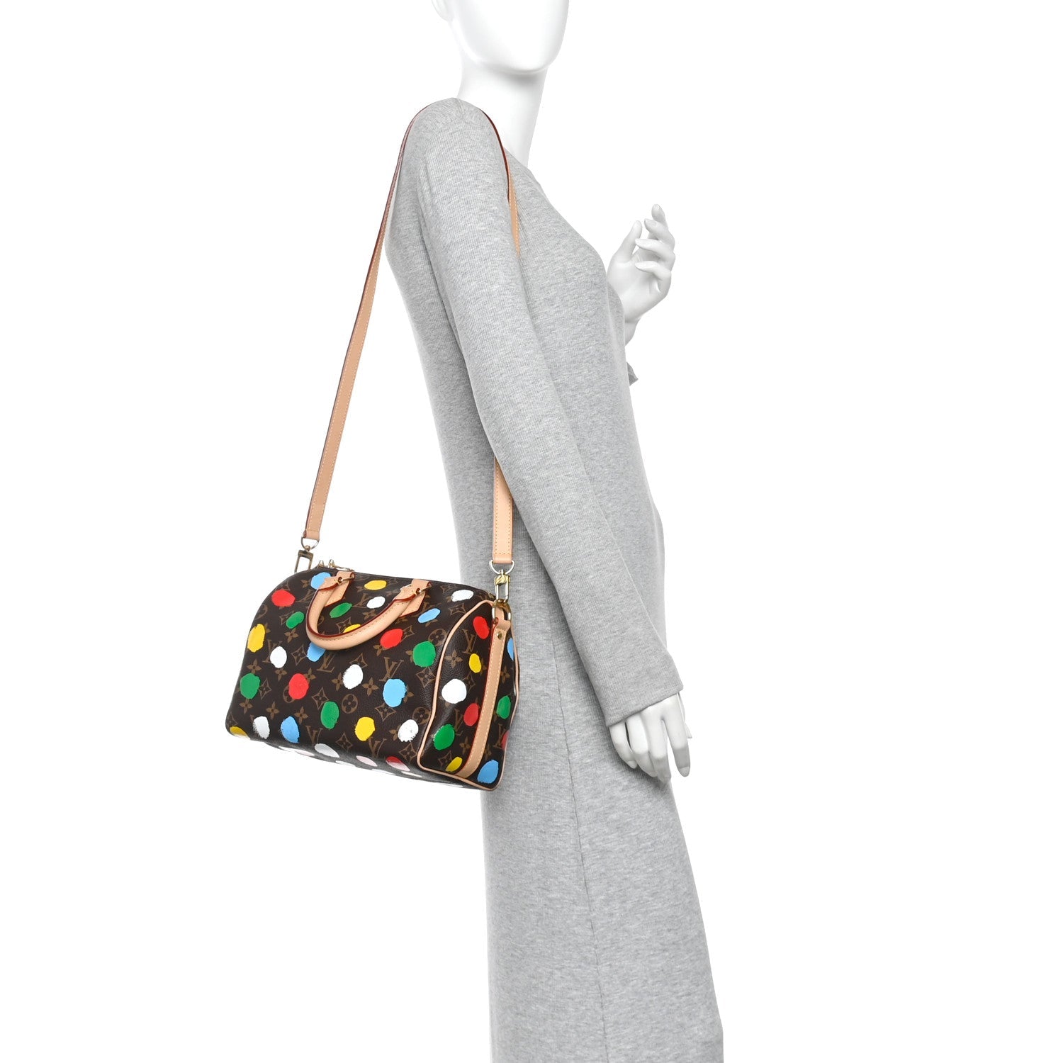 LV X YK Monogram Speedy Bandouliere 25 Multicolor