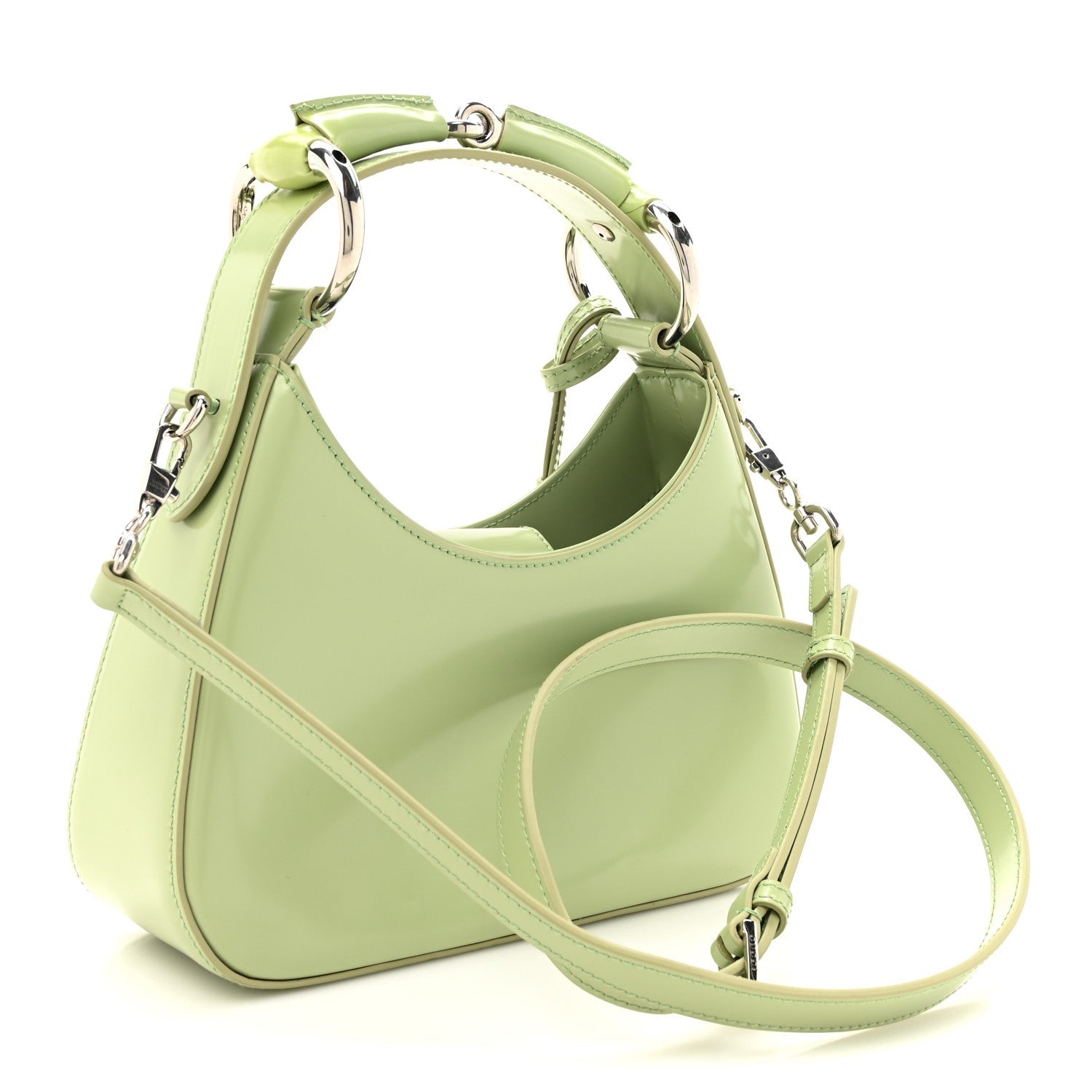 Master Lux Calfskin Horsebit Chain Shoulder Bag Sage Leaf