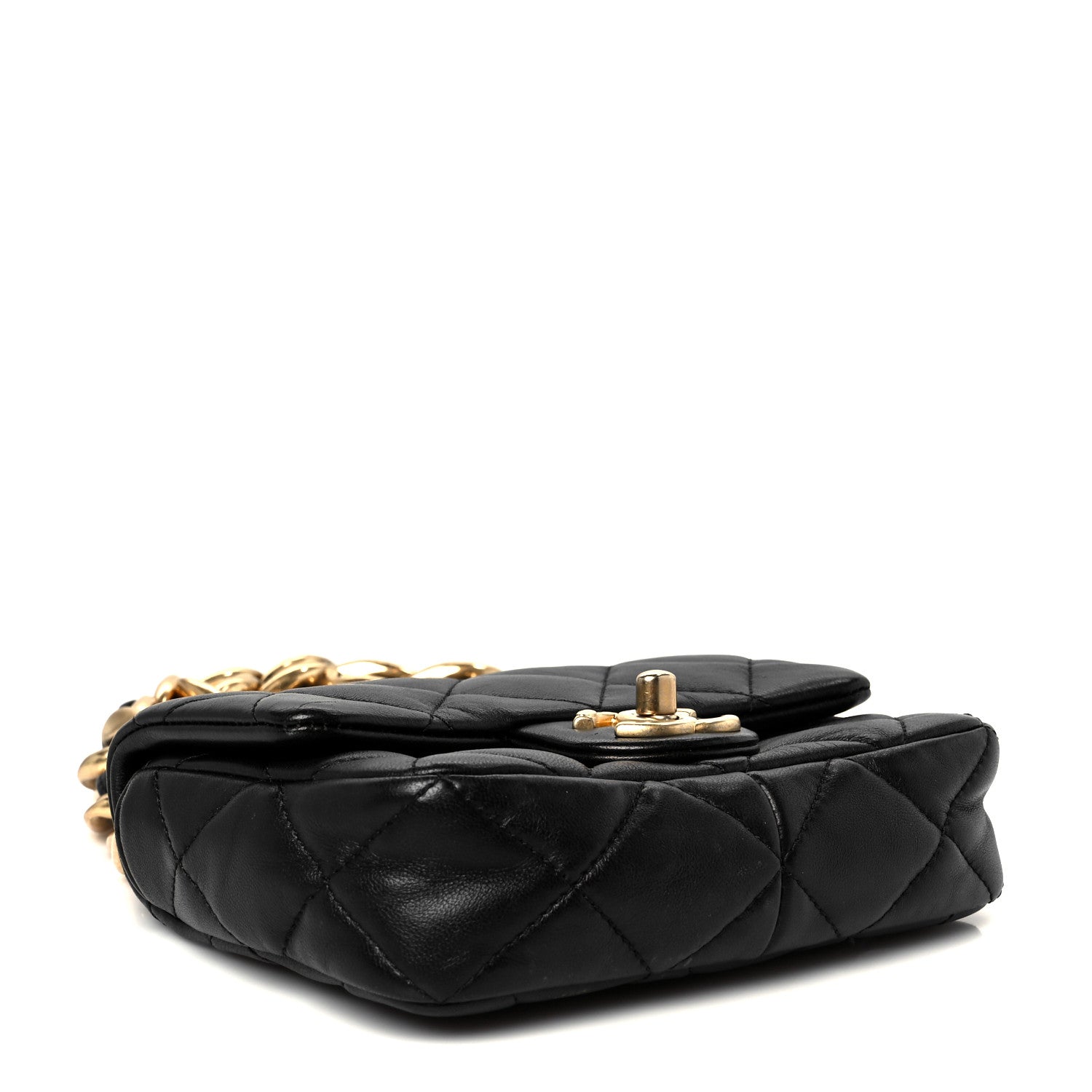 Lambskin Quilted Mini CC Funky Town Flap Black