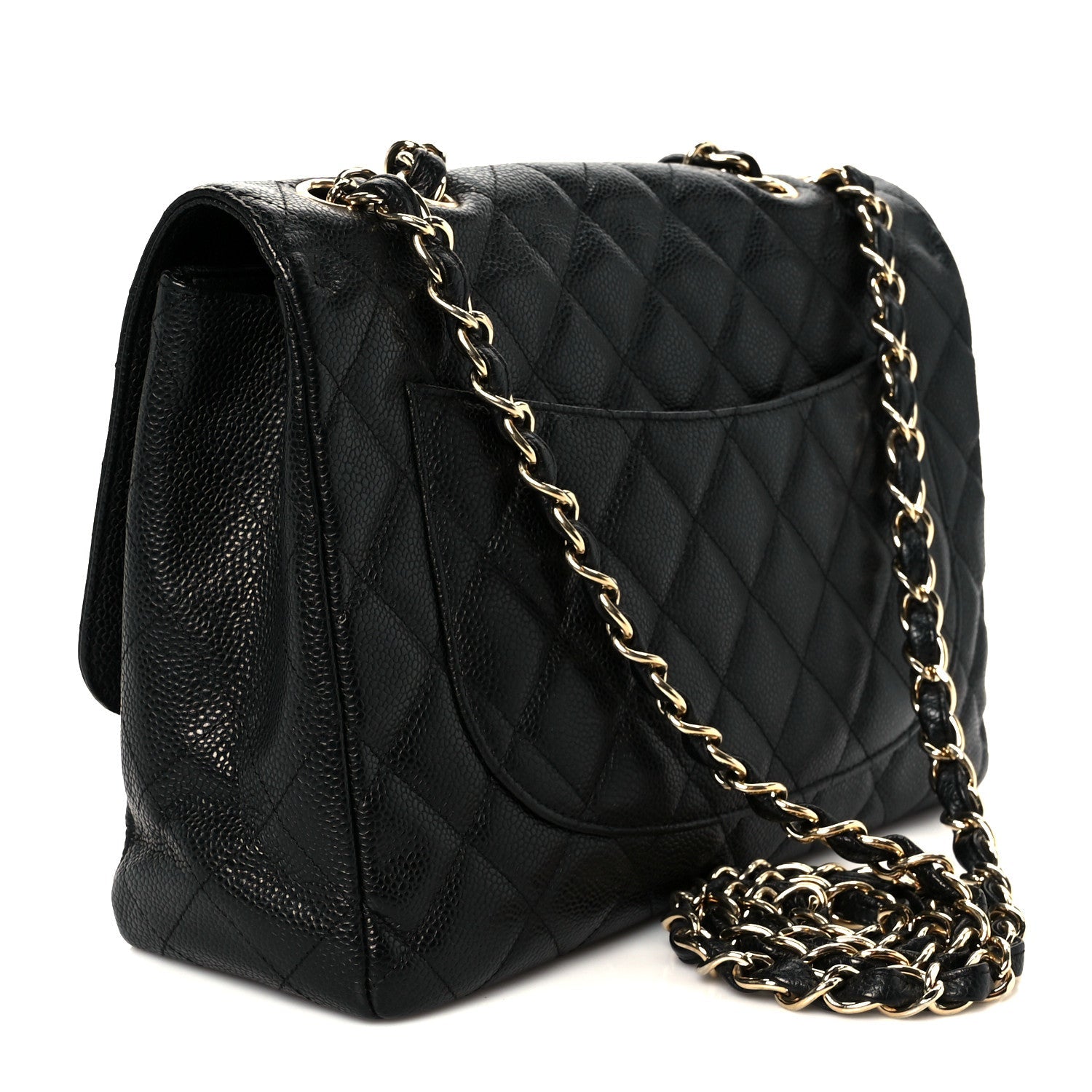 Caviar Quilted Jumbo Single Flap Black