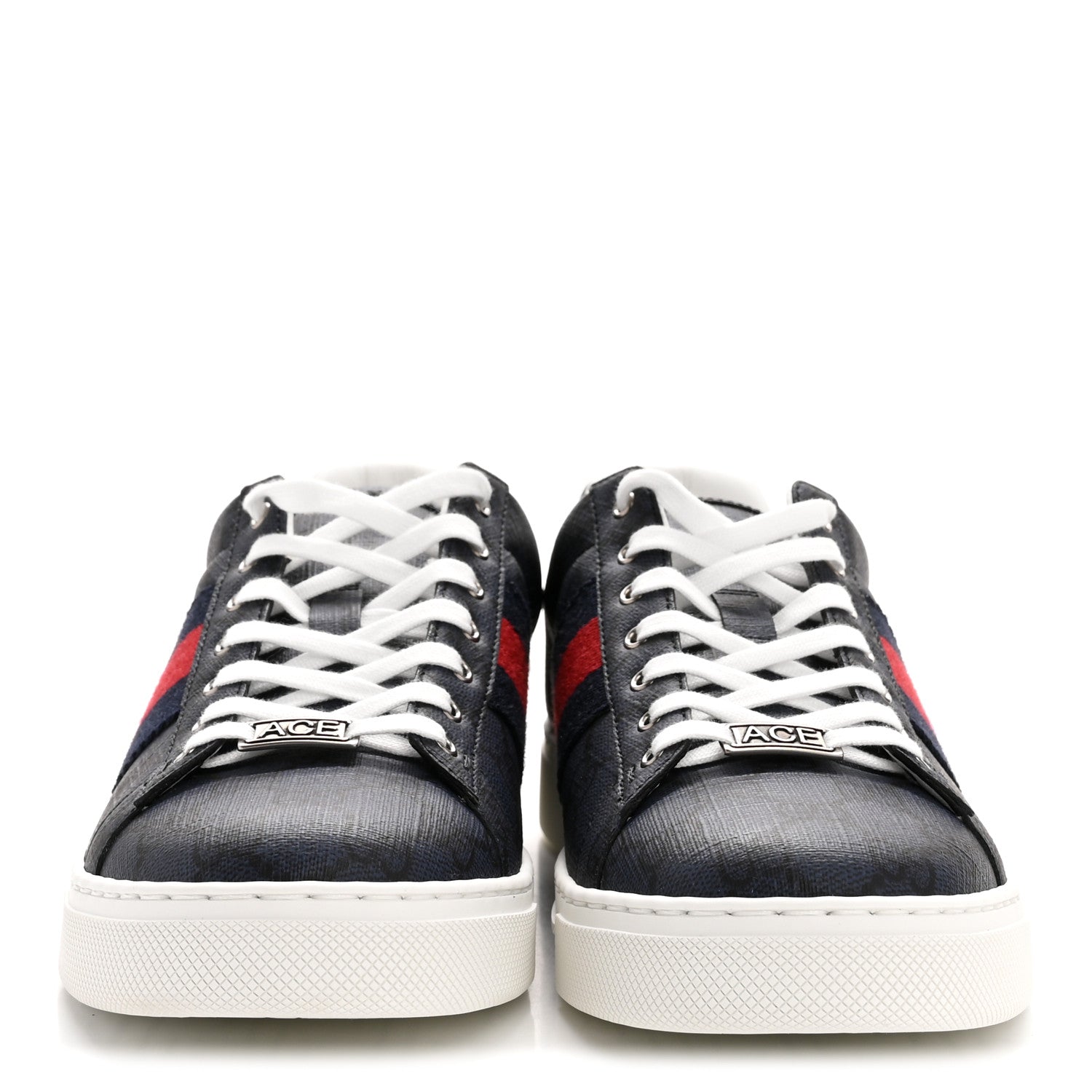 GG Supreme Monogram Web Mens New Ace Sneakers 8.5 Dark Blue