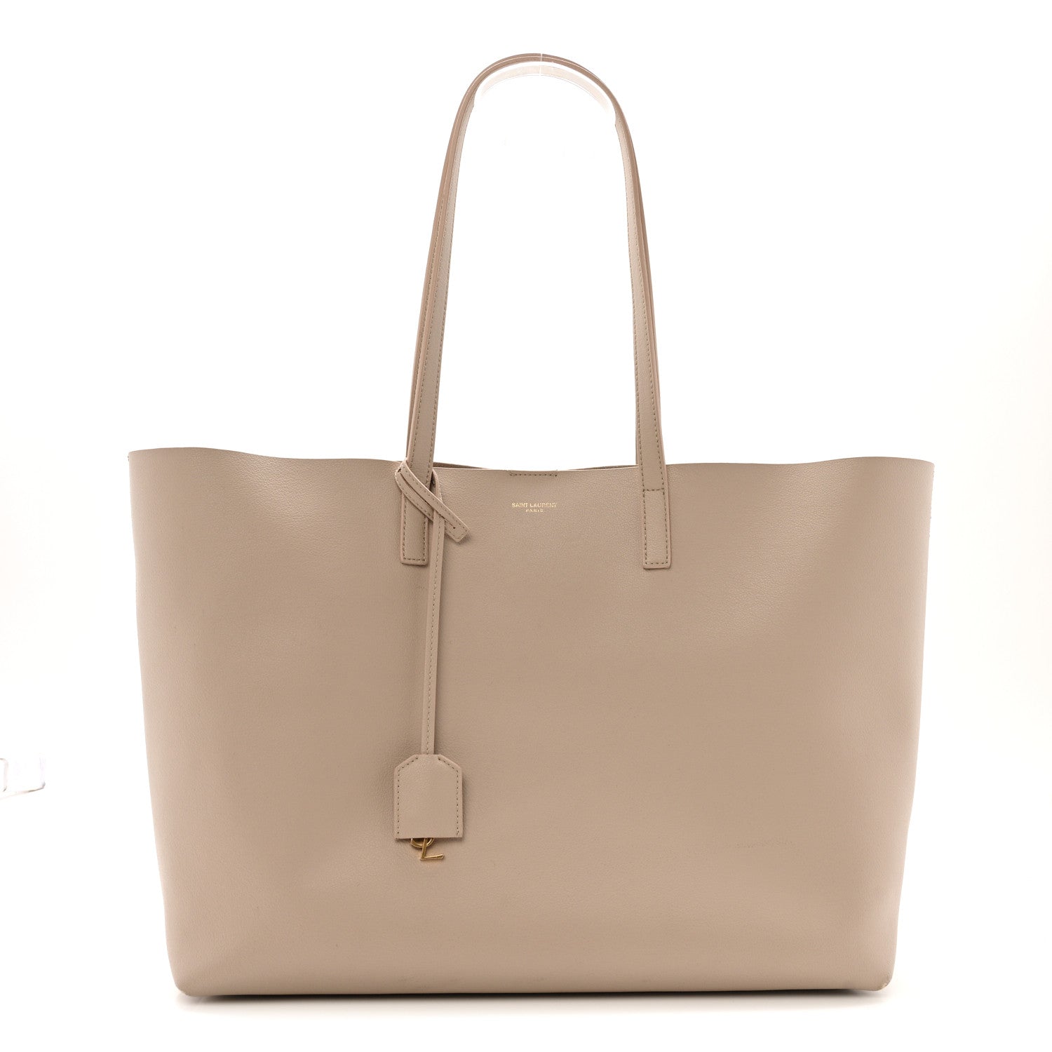 Calfskin Large Shopping Tote Dark Beige