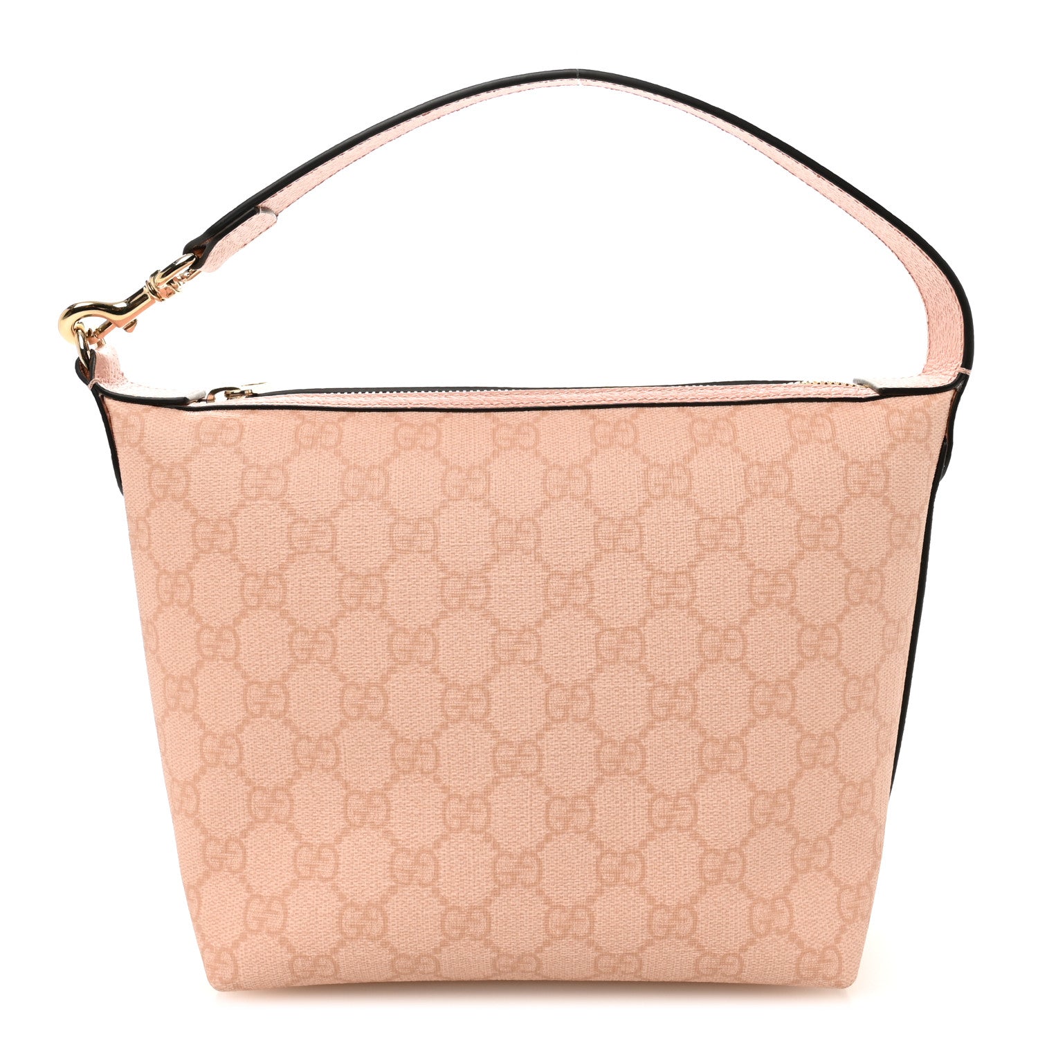 GG Supreme Monogram Textured Calfskin Web Super Mini Ophidia Shoulder Bag Pink