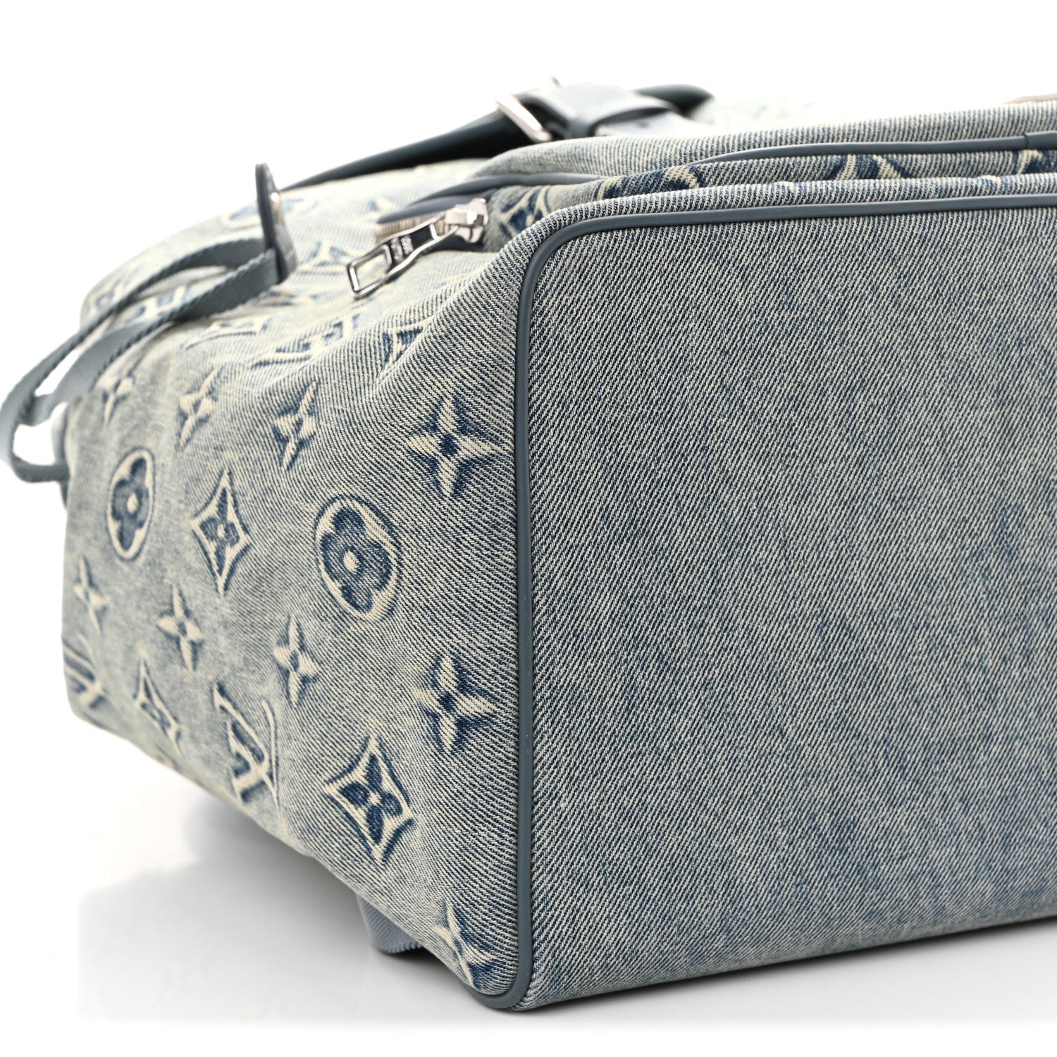 Monogram Denim Washed 3D Montsouris Backpack Blue