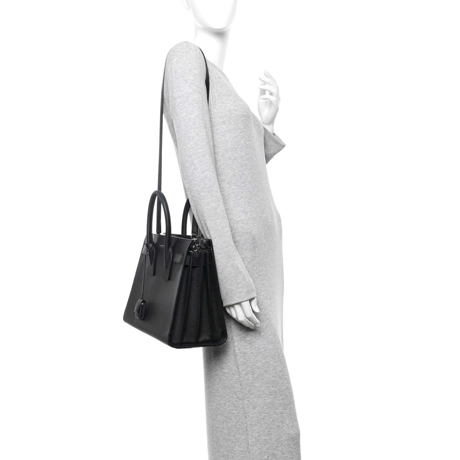 Grained Calfskin Small Sac De Jour Black