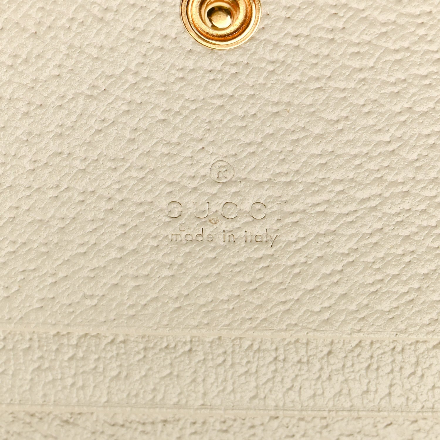 GG Supreme Monogram Textured Dollar Calfskin Web Ophidia Card Case Beige Ebony Mystic White