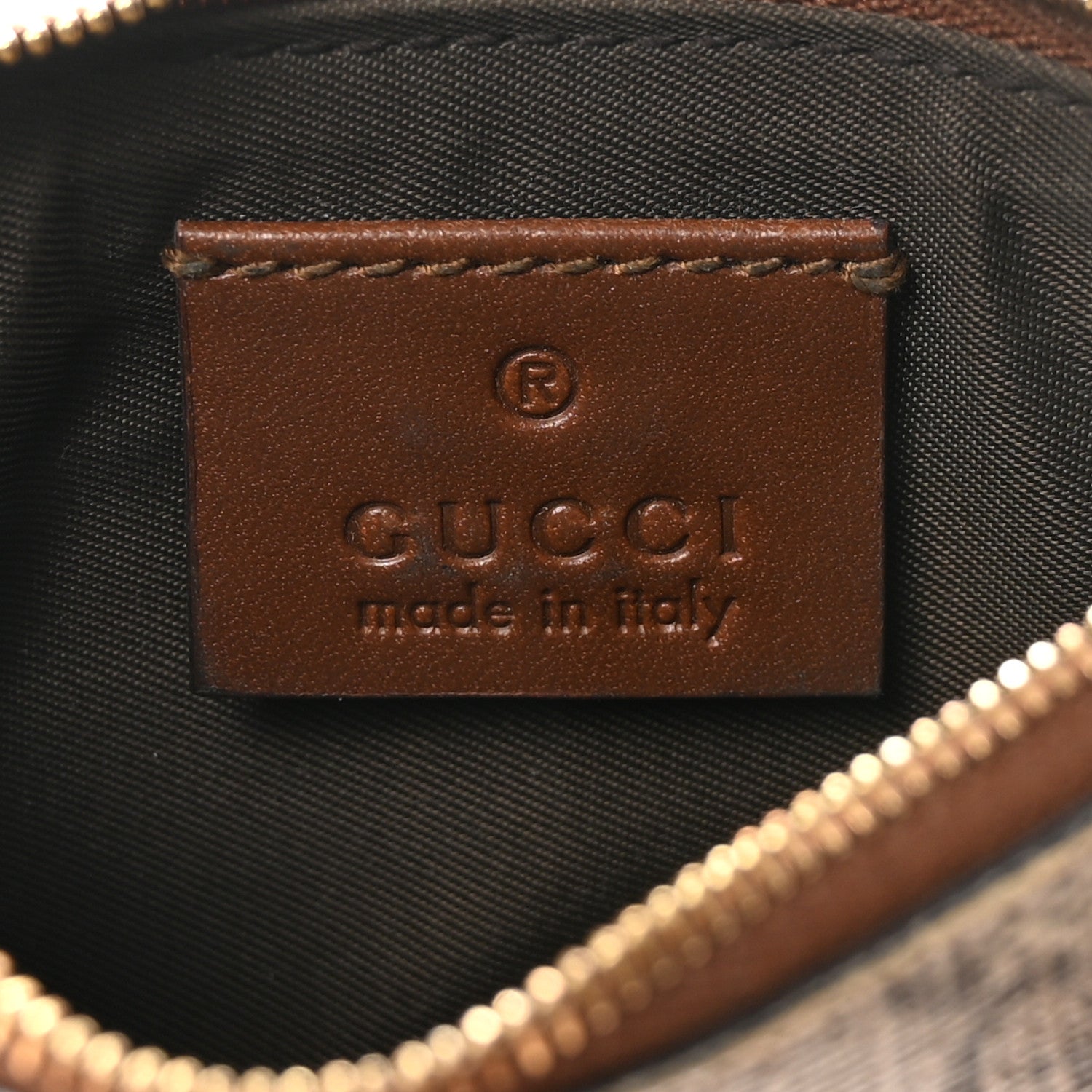 GG Supreme Monogram Key Case Brown