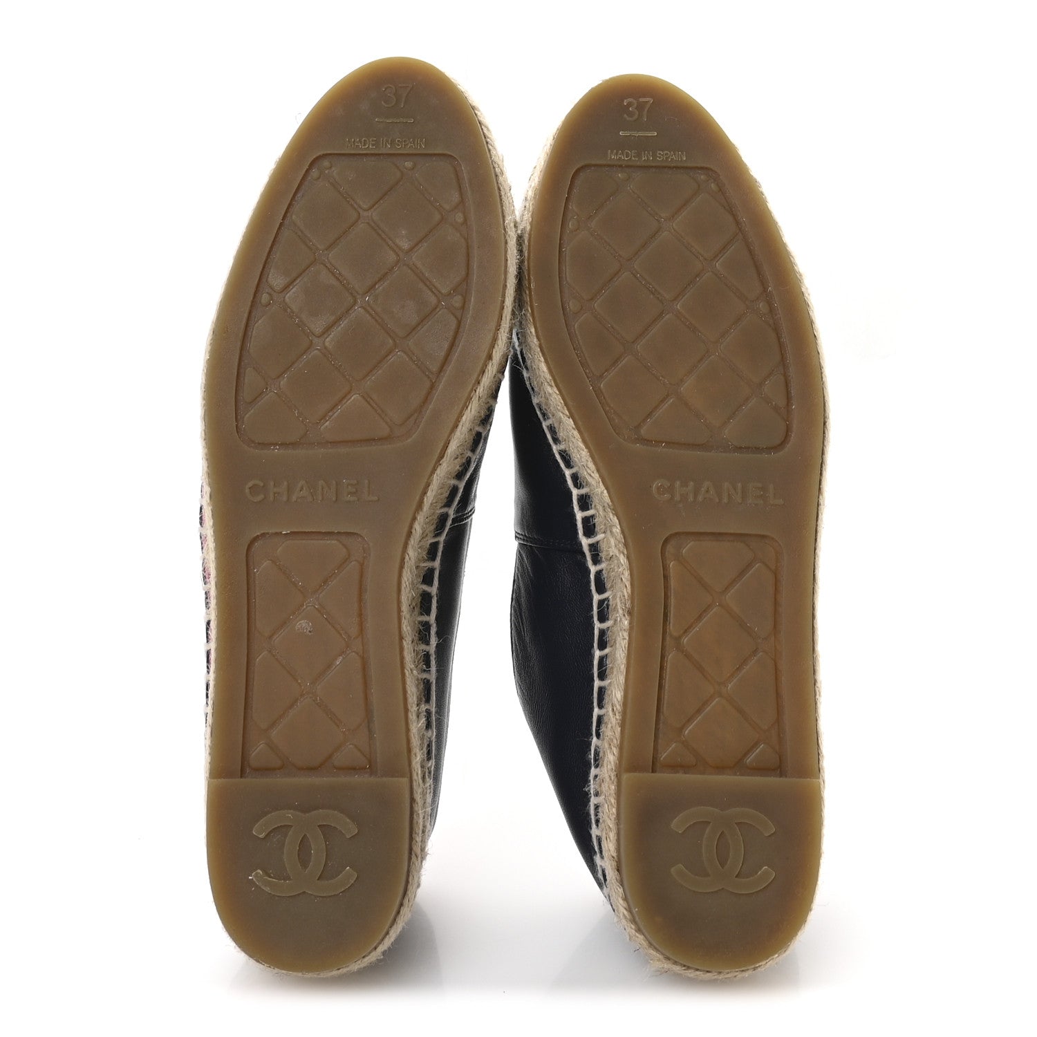 Lambskin CC Espadrilles 37 Navy Fuchsia Black
