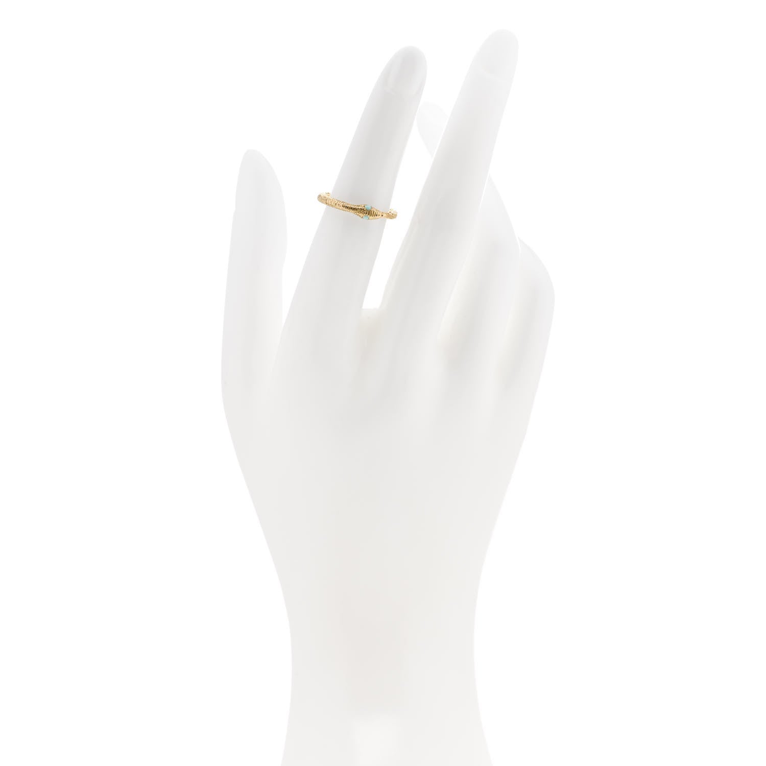 18K Yellow Gold Turquoise Ouroboros Snake Ring 49 4.75