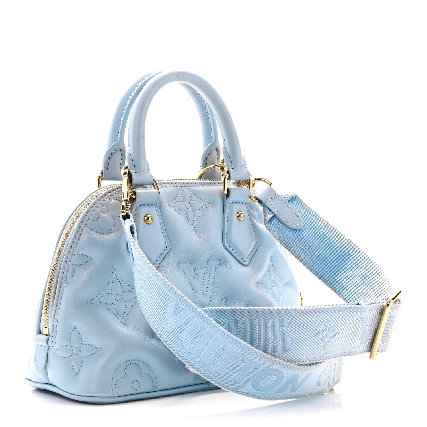 Calfskin Bubblegram Alma BB Ice Blue