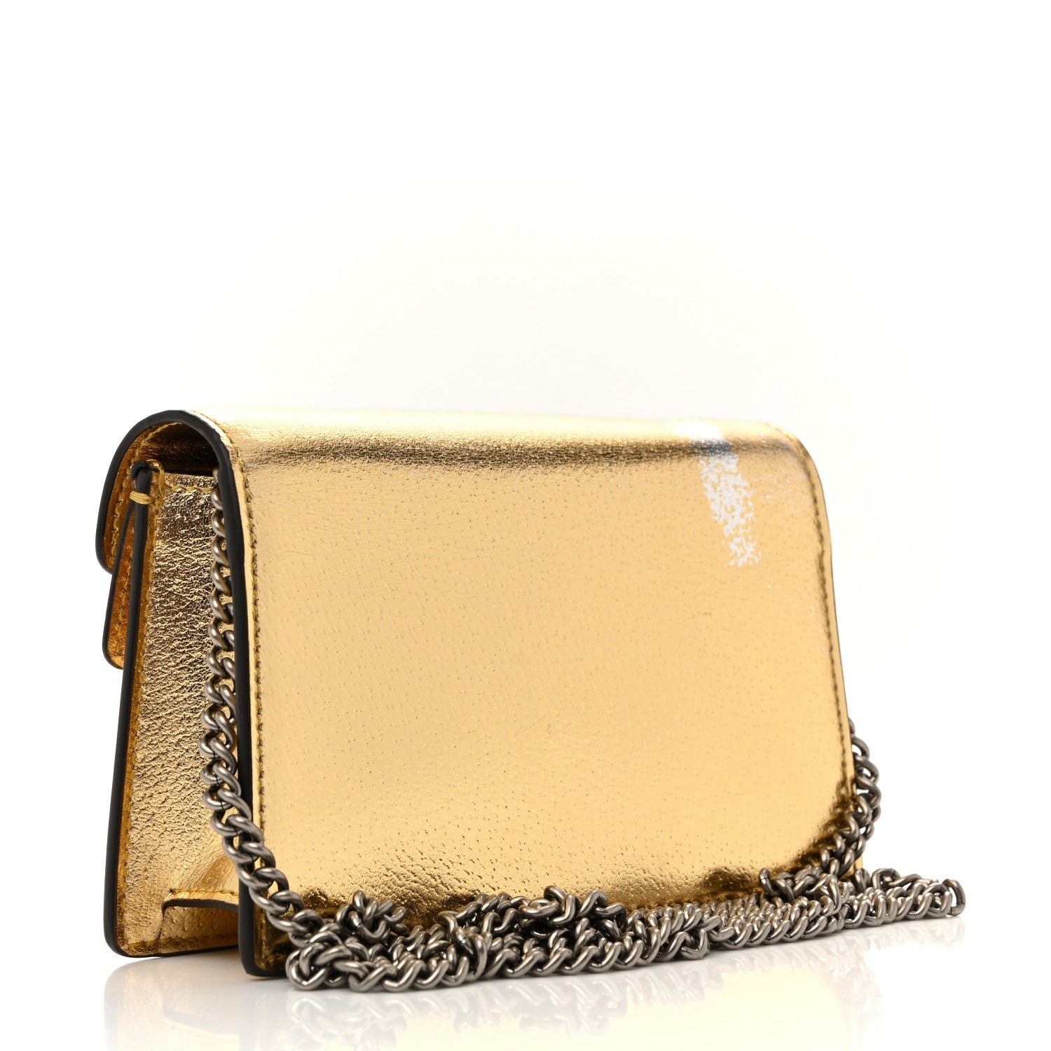 Metallic Calfskin Super Mini Dionysus Shoulder Bag Gold