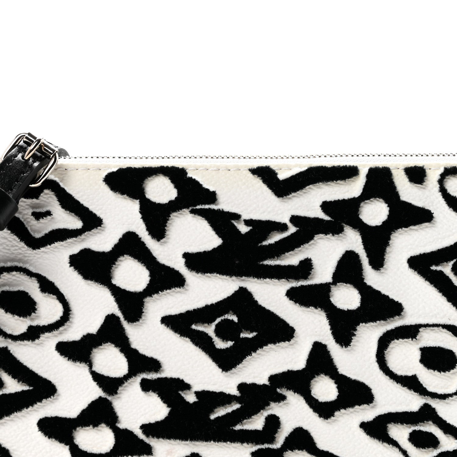 X UF Tufted Monogram Pochette Accessories White Black