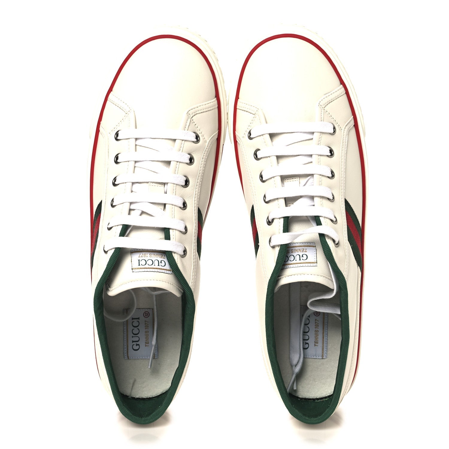 Jacquard Mini GG Monogram Web Mens 1977 Tennis Sneakers 12 White
