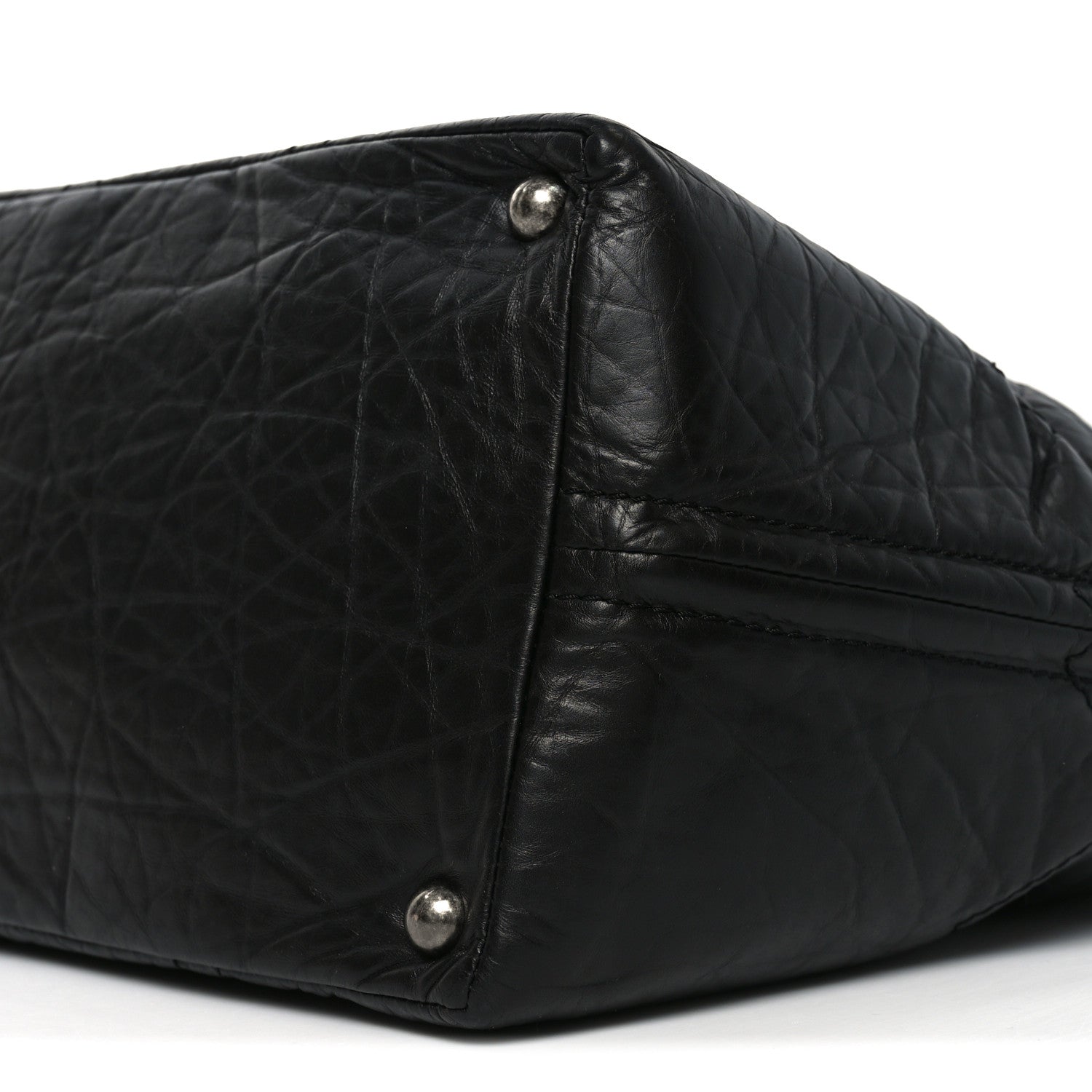 Aged Calfskin Small Shopping in Moscow Tote Black