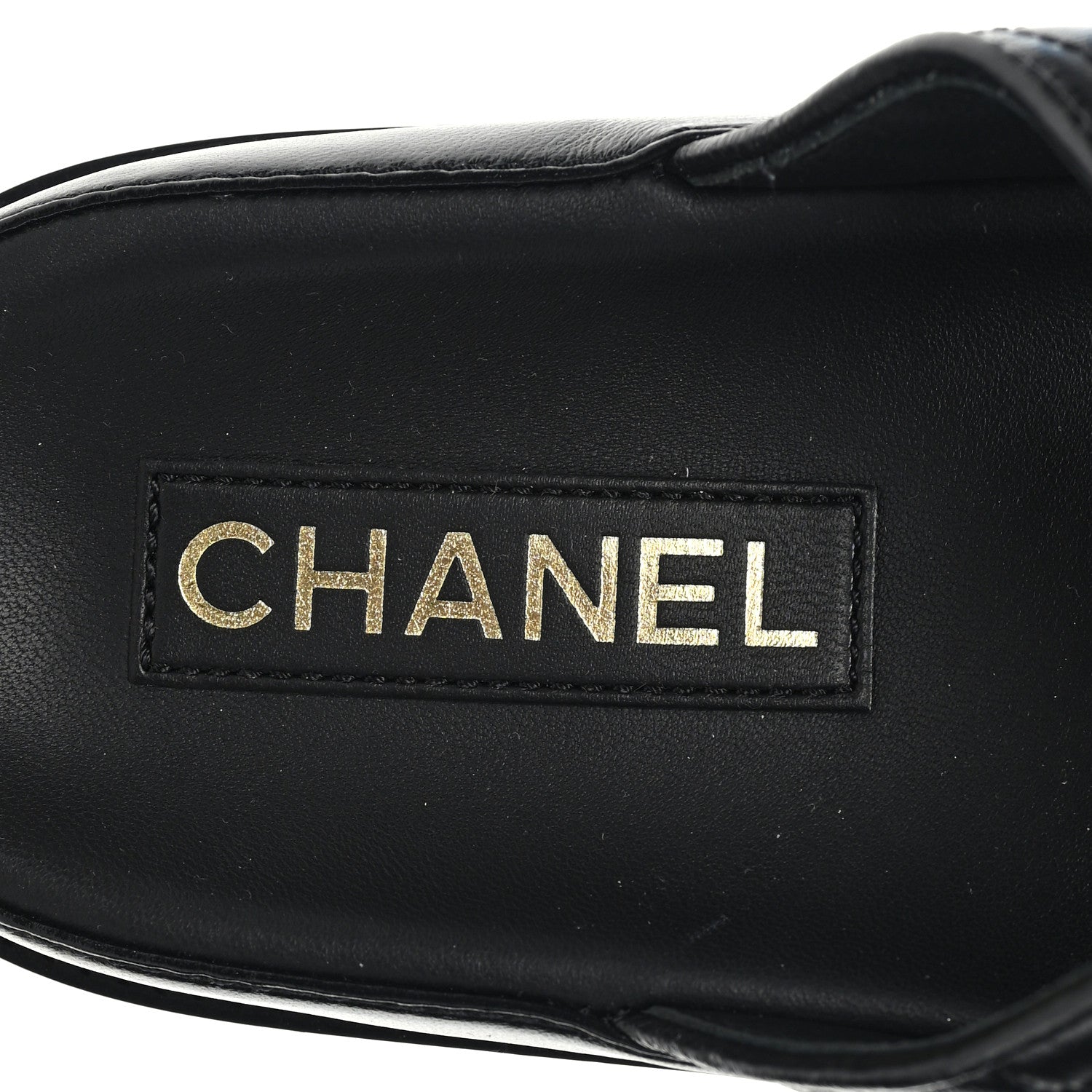 Lambskin Quilted Velcro Dad Chain CC Slide Sandals 40 Black