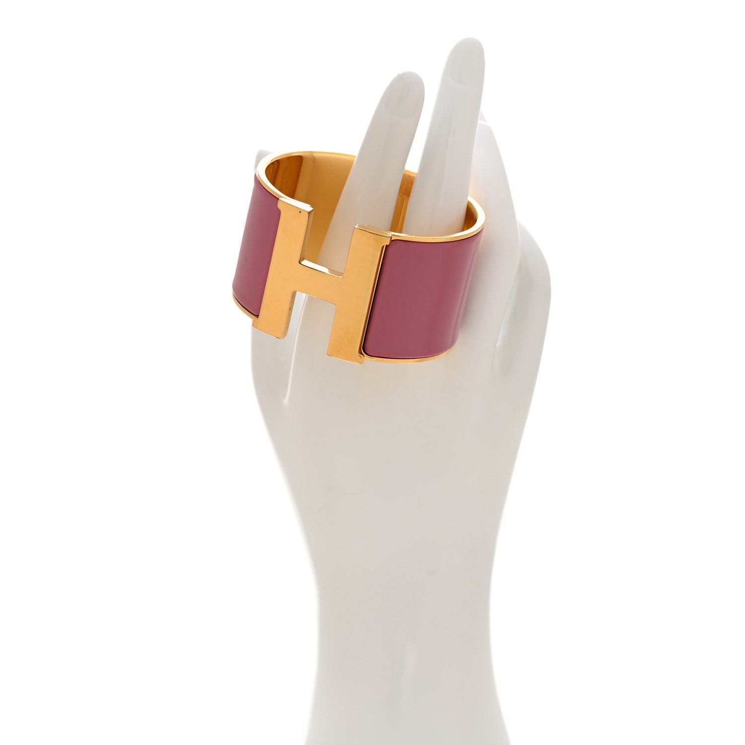 Enamel Extra Wide Clic Clac H Bracelet PM Rose Velours