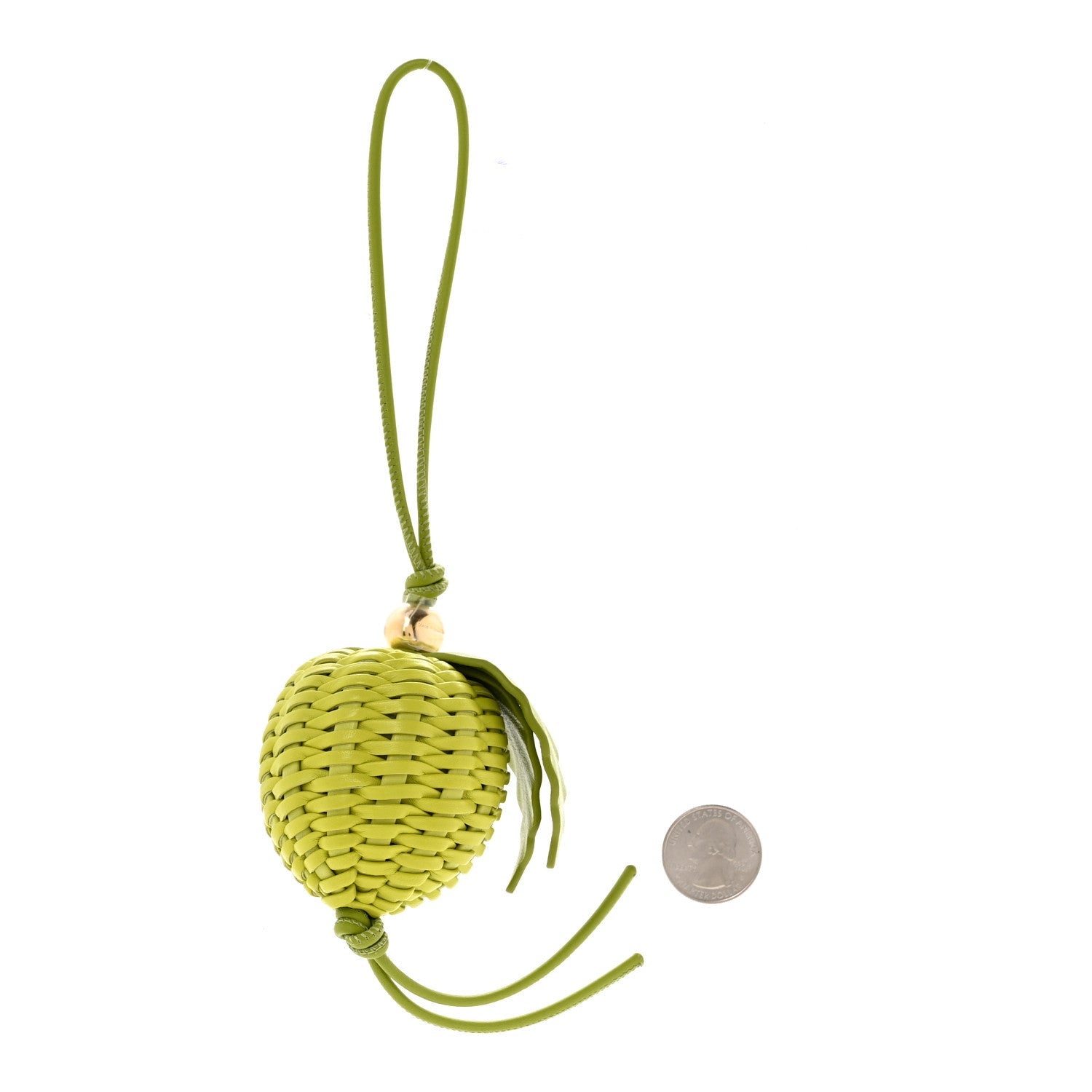 Calfskin Granny Smith Apple Charm Green