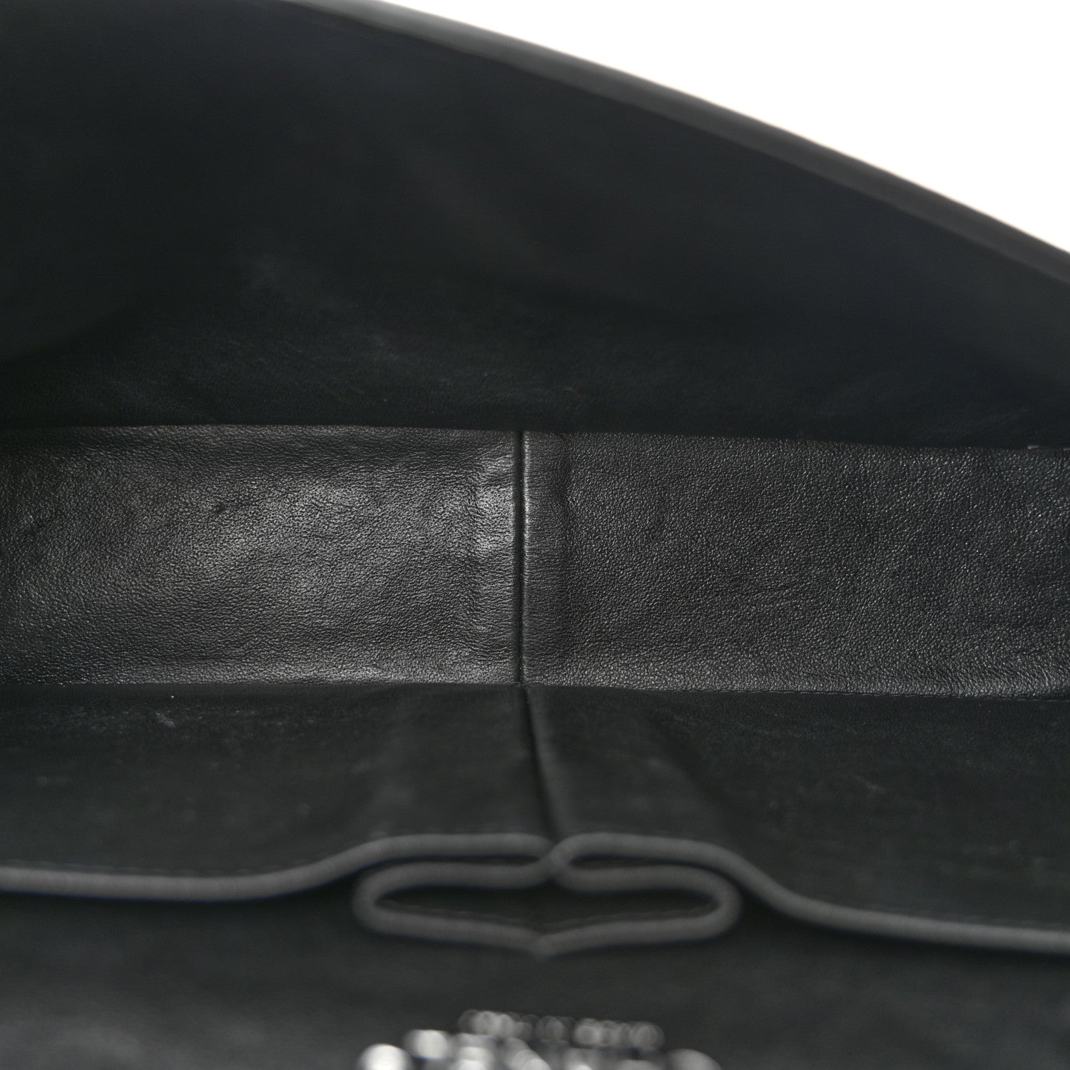 Patent Quilted Jumbo Double Flap Black
