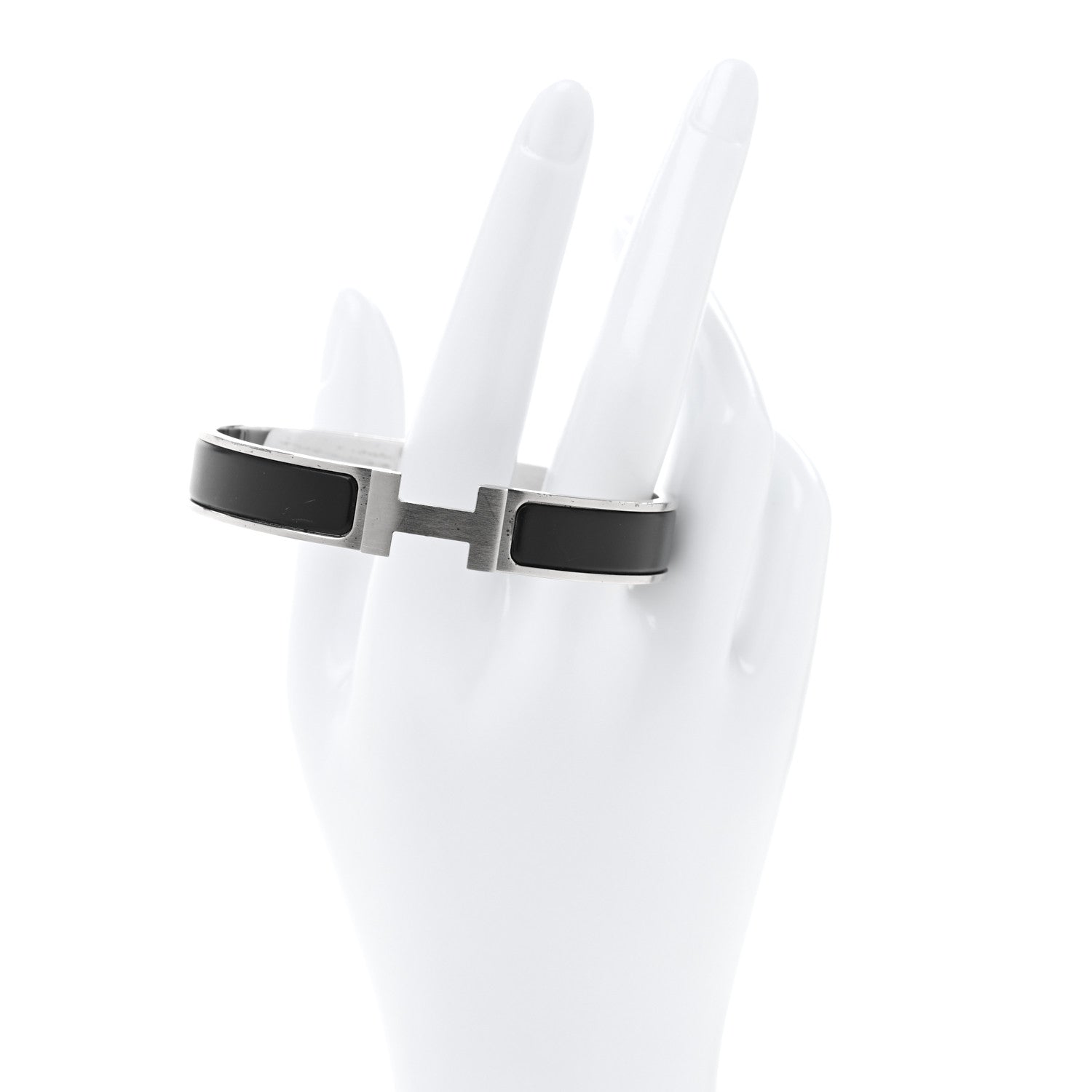 Matte Enamel Narrow Clic Clac HH Bracelet GM Black