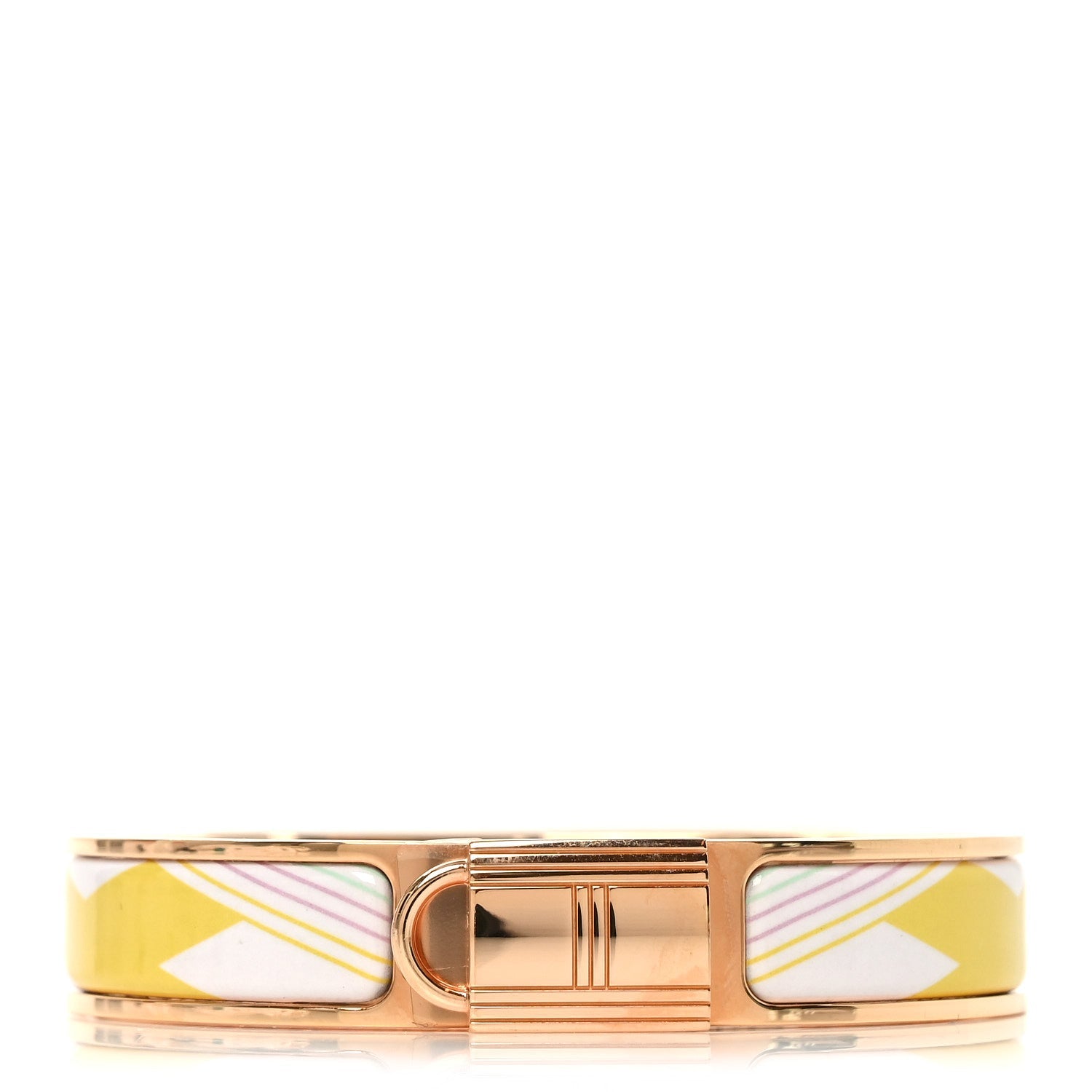 Enamel Printed H en Bias Narrow H Vibration Clic Cadenas Bracelet PM Pastel Acidule