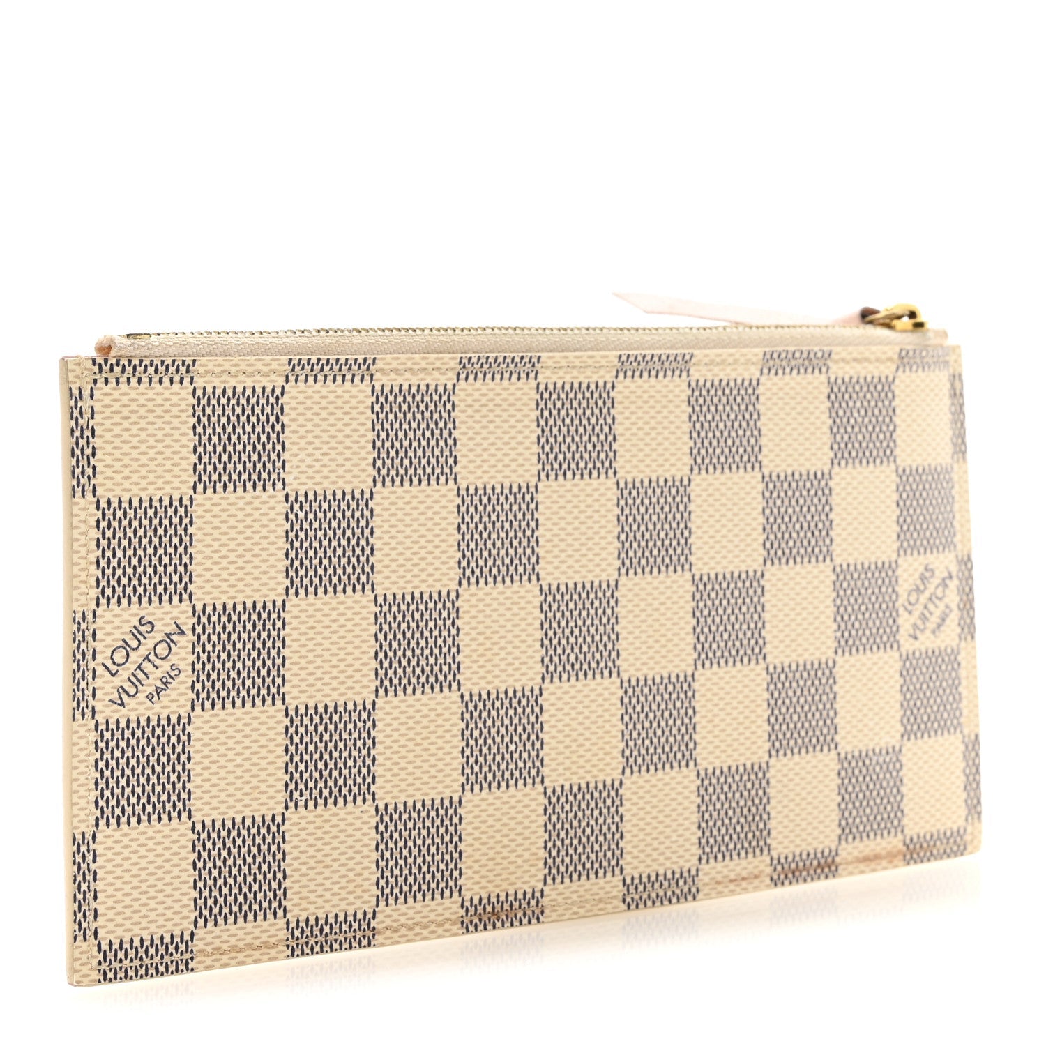 Damier Azur Felicie Chain Wallet Zippered Insert Rose Ballerine