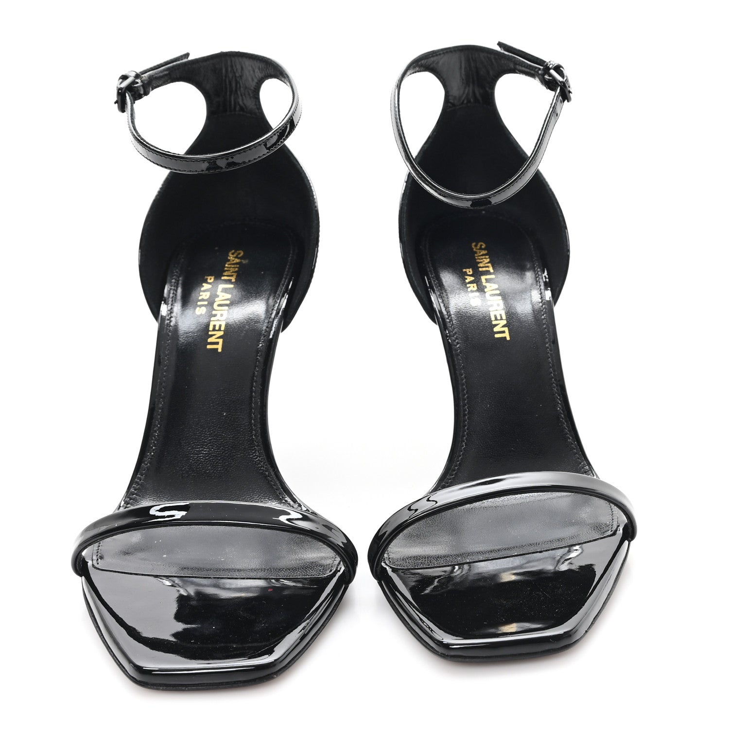 Patent Calfskin Opyum 85 Sandals 36.5 Black