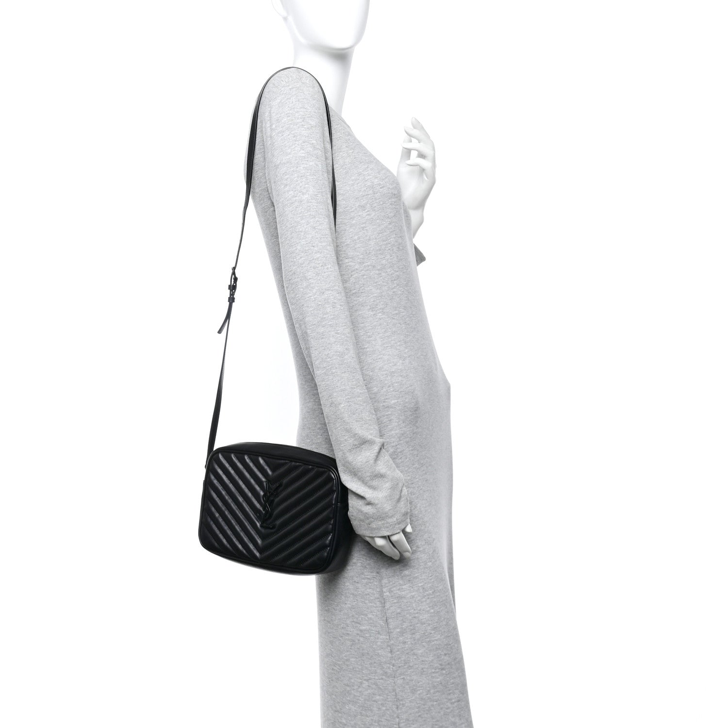 Calfskin Matelasse Monogram Monochrome Lou Camera Bag Black