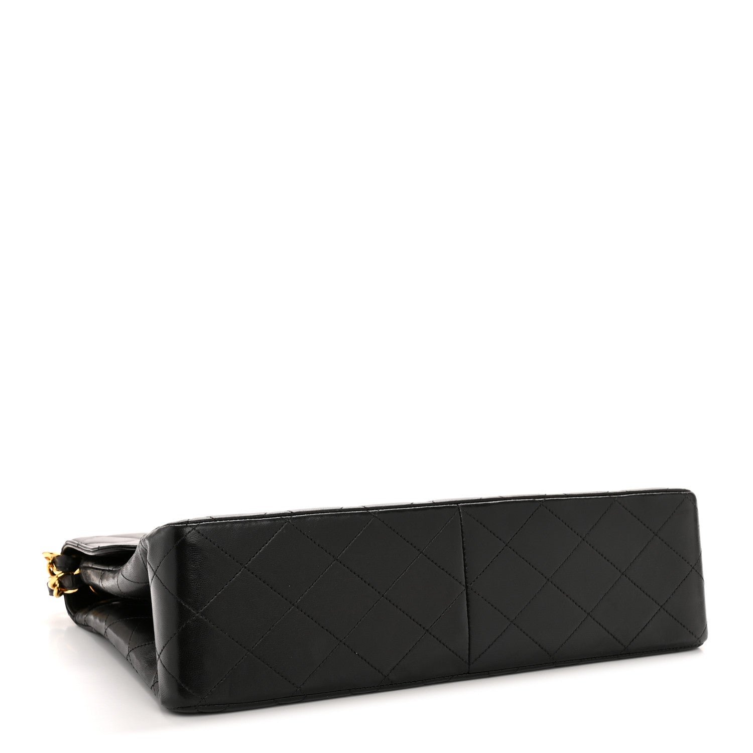 Lambskin Quilted Jumbo Single Flap Black