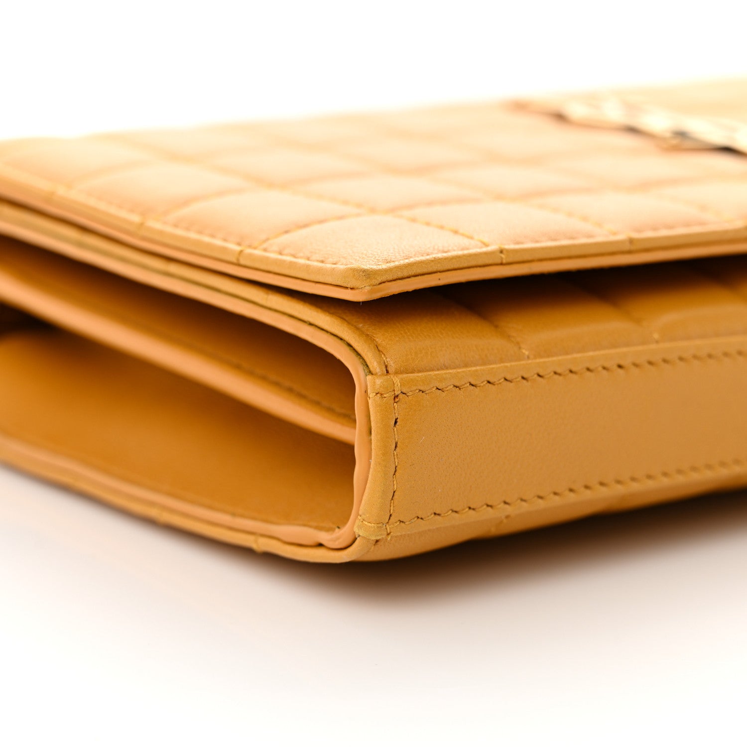 Lambskin Carre Quilted Cassandre Chain Wallet Saffran