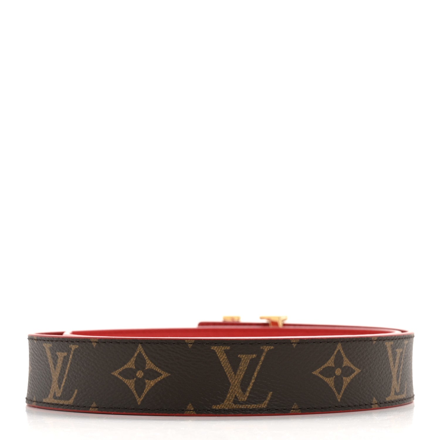 Monogram 30mm LV Initiales Reversible Belt 75 30 Coquelicot