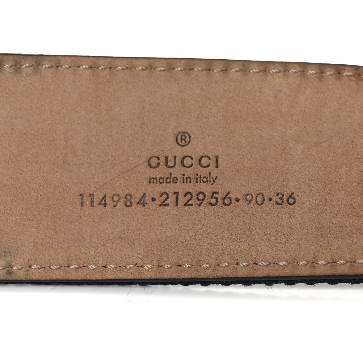 Calfskin Web Interlocking G Belt 90 36 Blue White