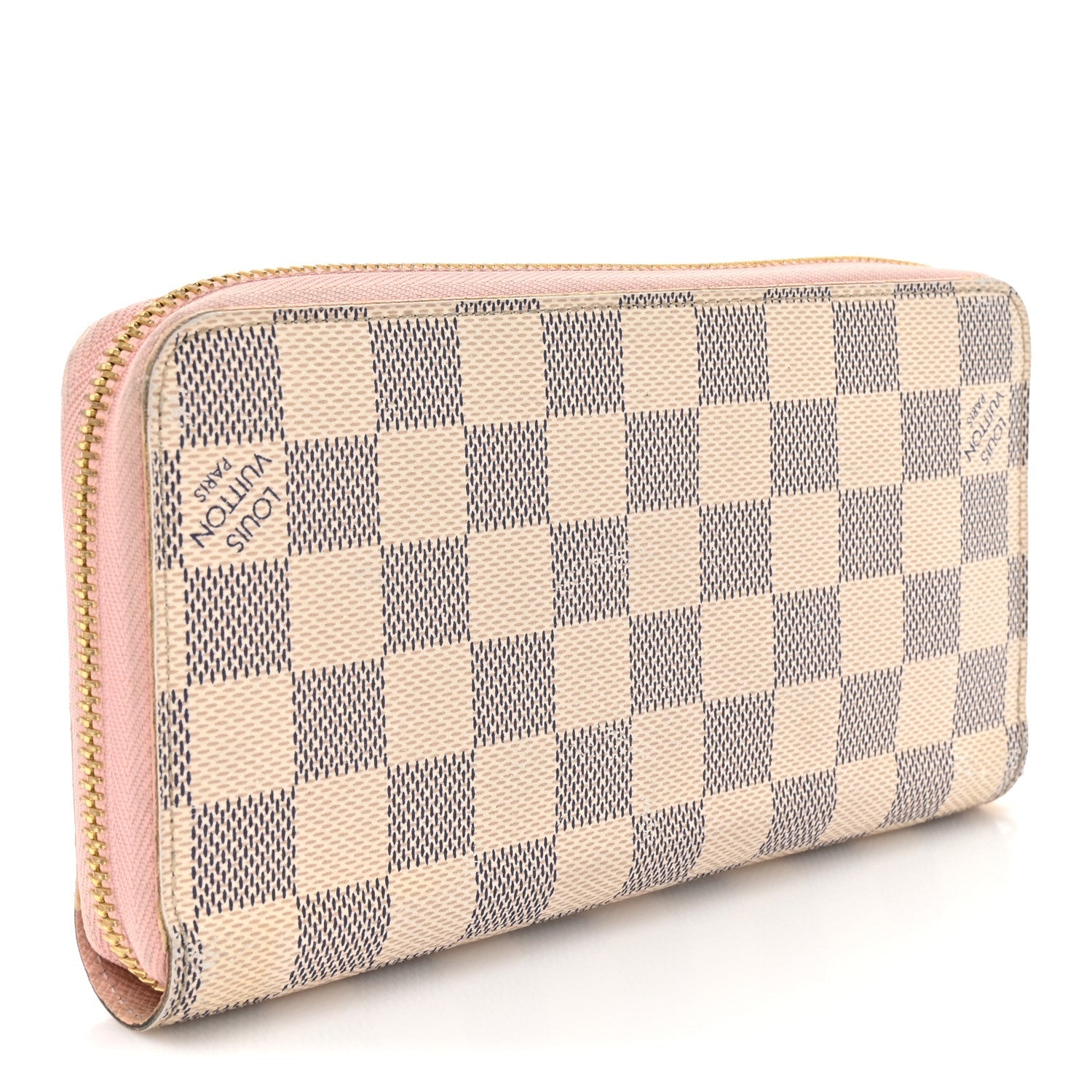 Damier Azur Zippy Wallet Rose Ballerine